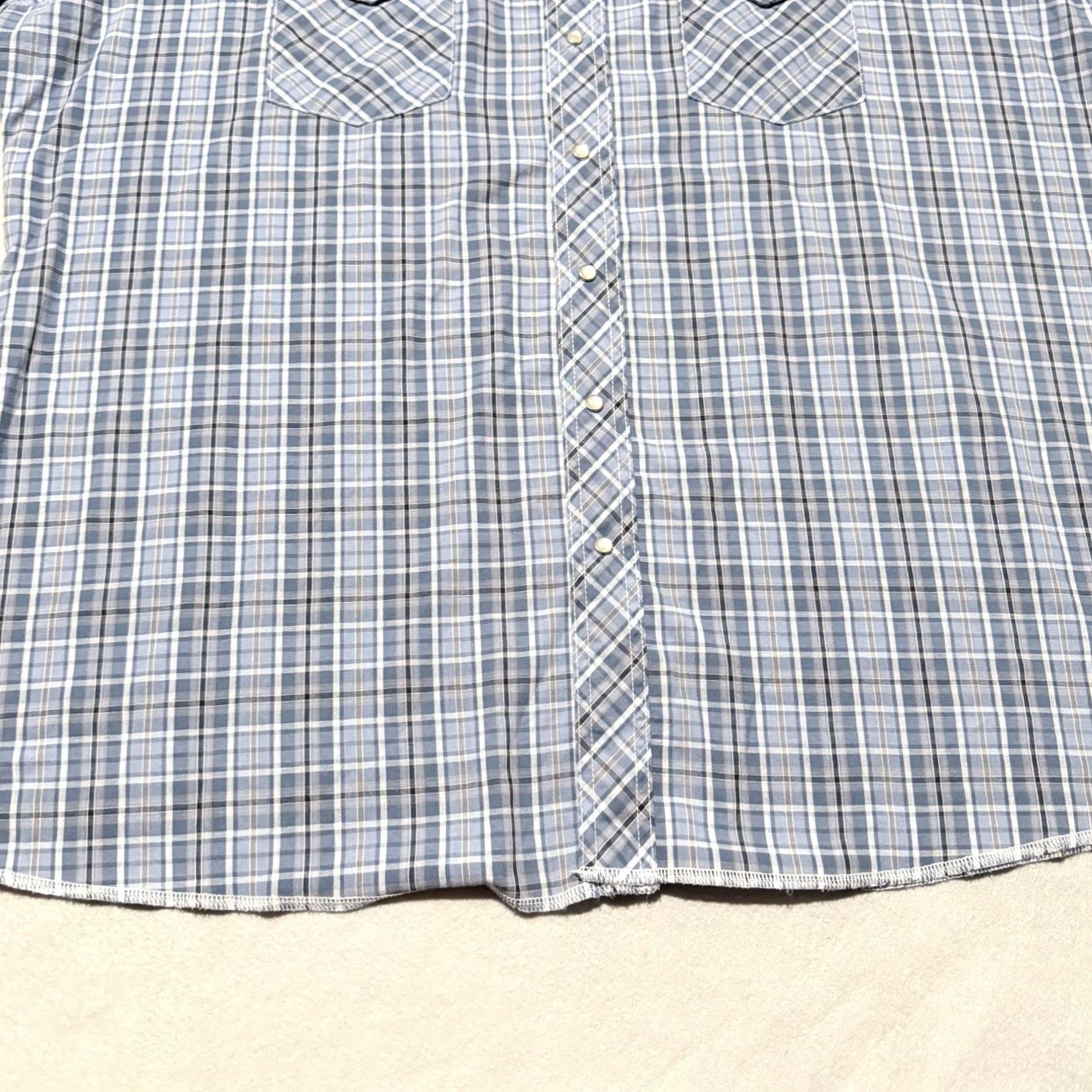 Wrangler VINTAGE Wrangler Western Shirt Men's Plaid Pearl Snap Short Sleeve Cowboy Rodeo 2XT Size US XXL / EU 58 / 5 - 7 Thumbnail