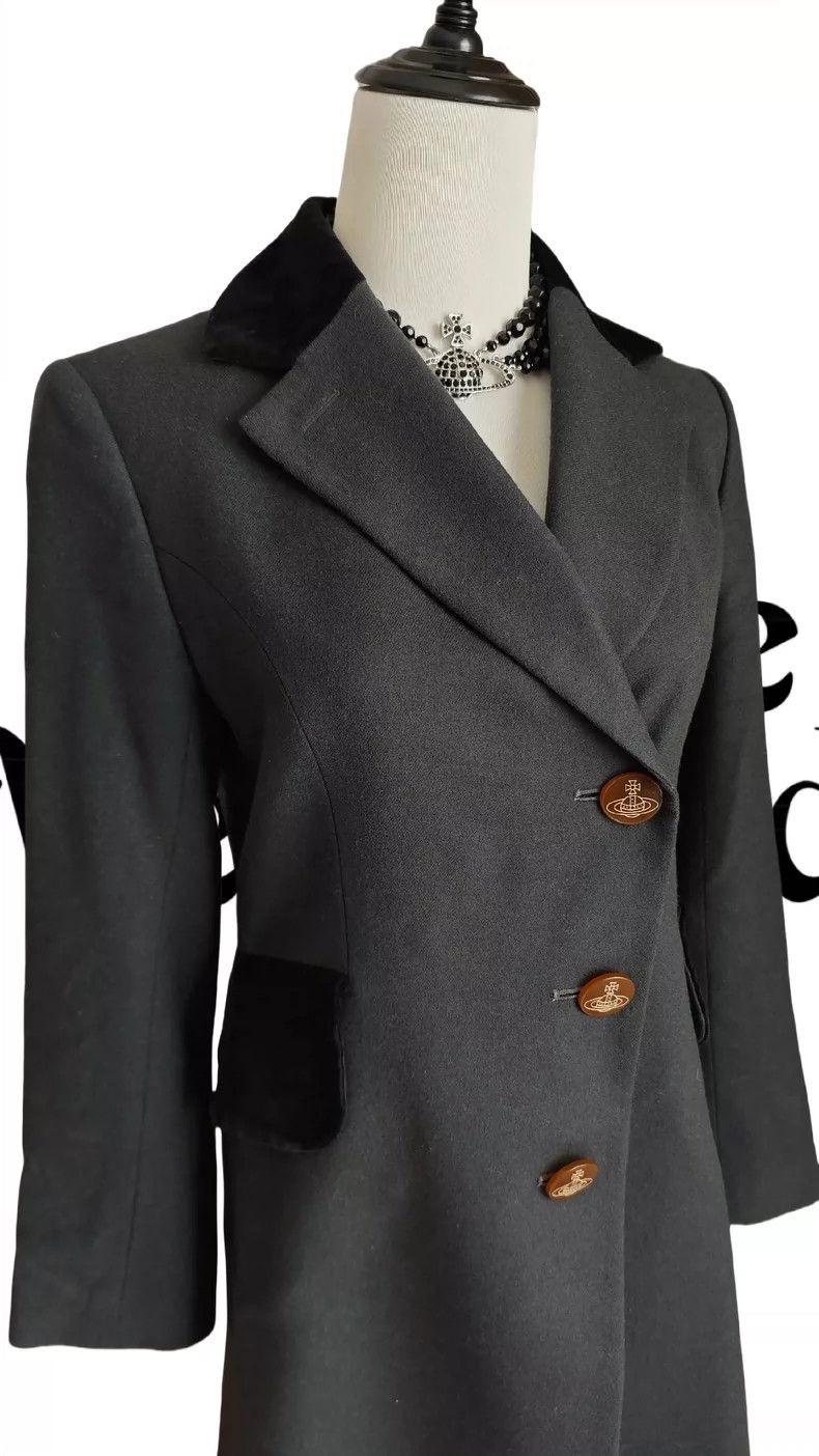 Vivienne Westwood Vivienne Westwood Silk velvet lined dark grey wool coat Size M / US 6-8 / IT 42-44 - 4 Thumbnail