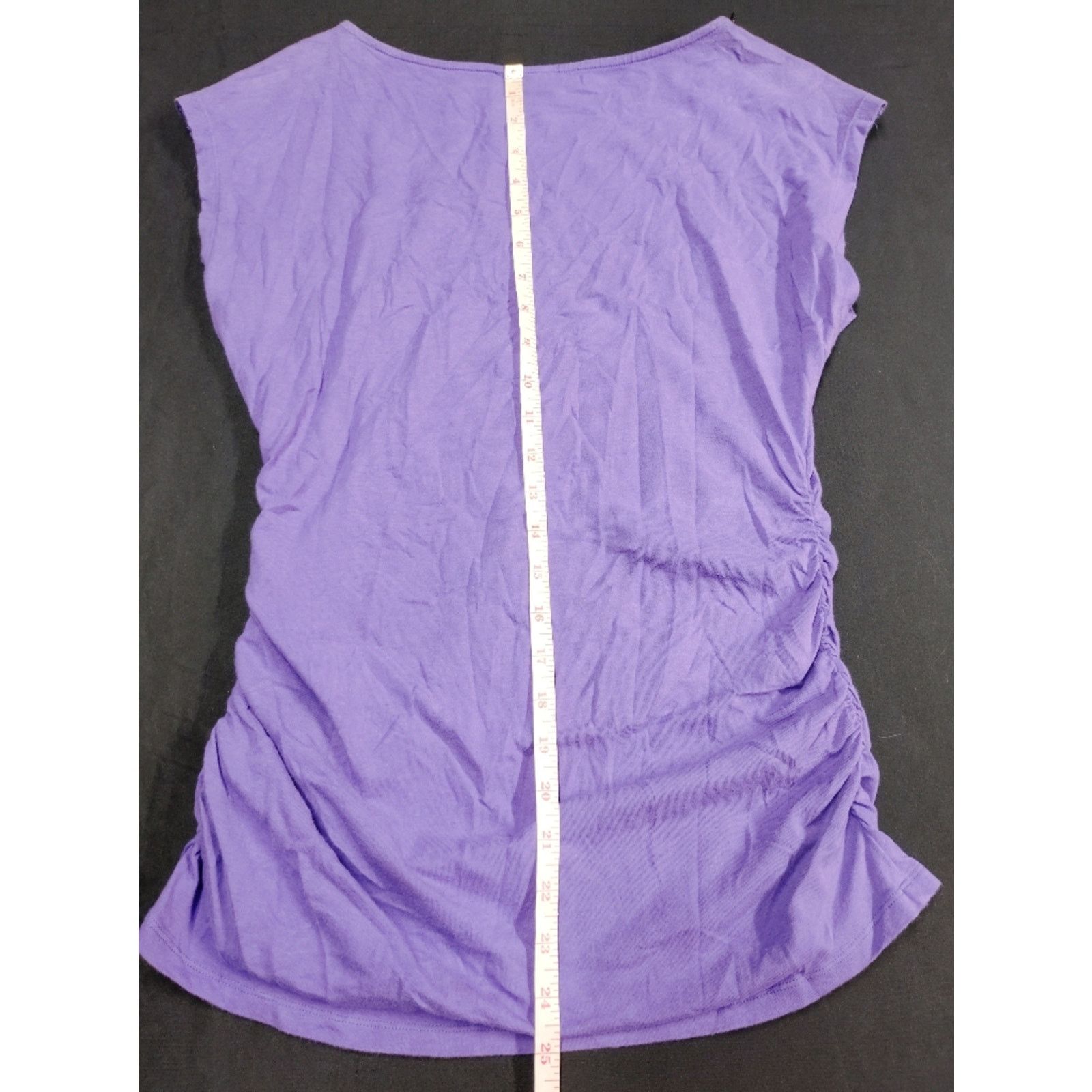Michael Kors Purple Women’s Zip-Shoulder Ruched side Top - Michael Kors Size M / US 6-8 / IT 42-44 - 5 Thumbnail