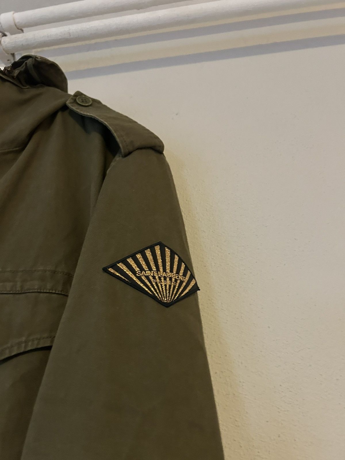 Saint Laurent Paris Saint Laurent Military Hooded Jacket with Embroidered Patch Size US M / EU 48-50 / 2 - 4 Thumbnail