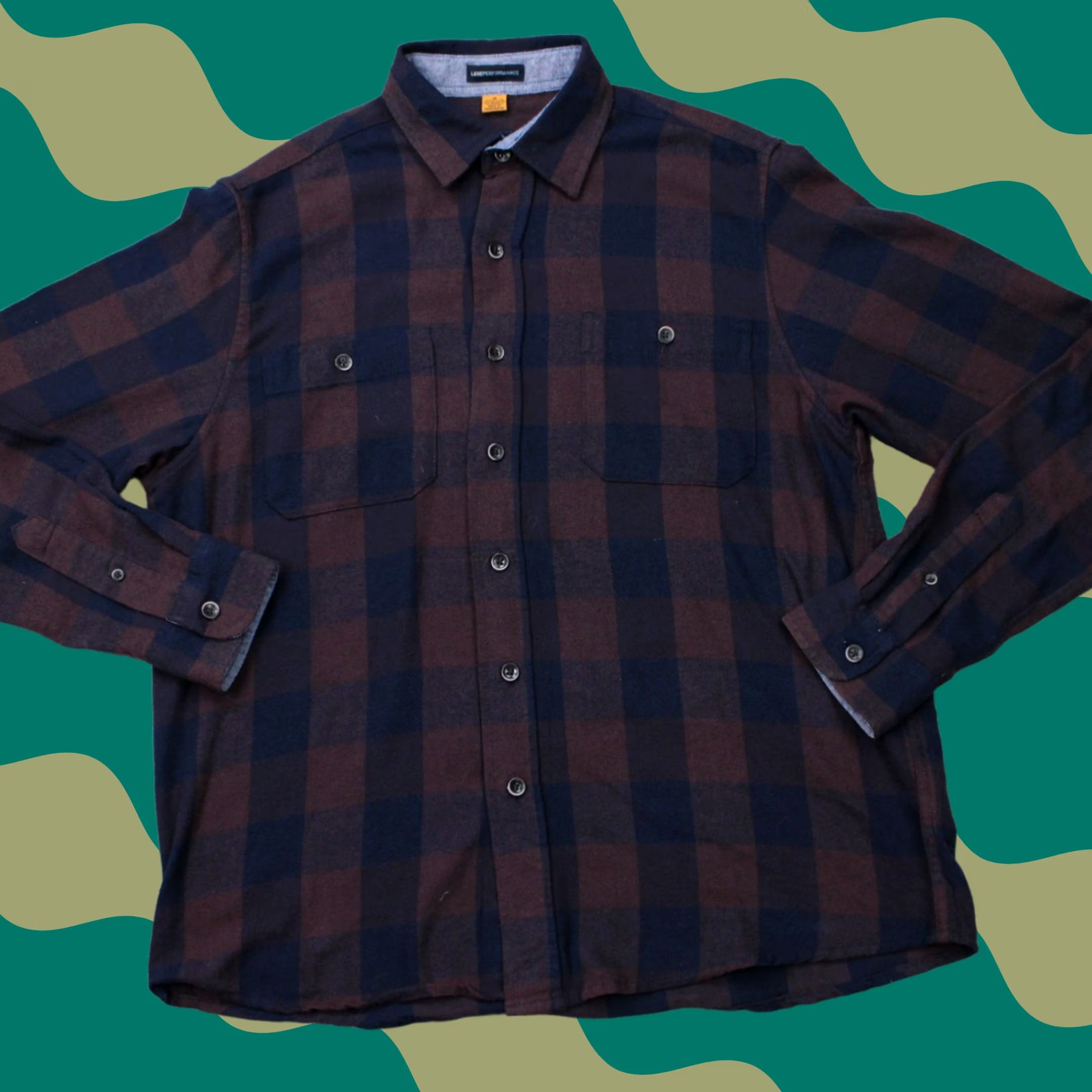 Vintage Tailor Vintage Shirt Mens Medium Red/Blue Luxe Performance Flannel Stretch L/S Size US M / EU 48-50 / 2 - 1 Thumbnail