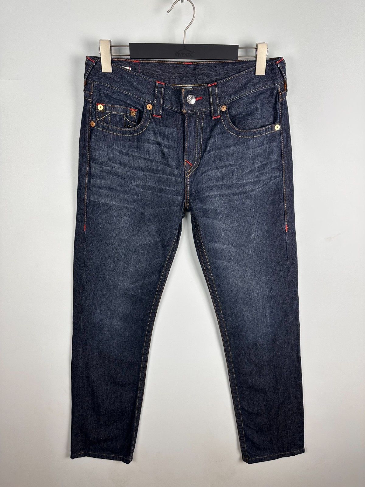 True Religion True Religion Rocco Relaxed Skinny Jeans Red Stitching Sz 32 Size US 32 / EU 48 - 5 Thumbnail
