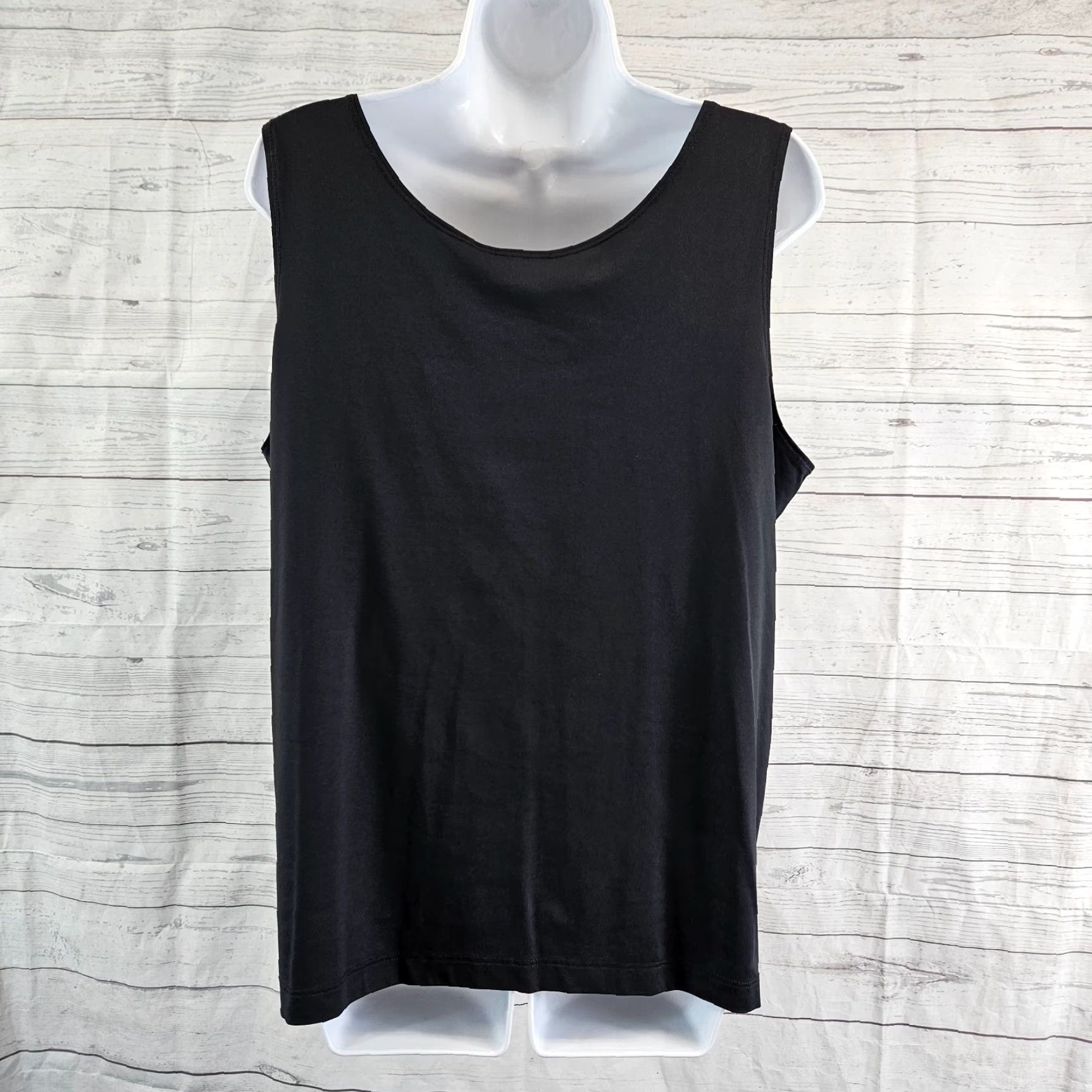 Vintage Chiocs Womens Tank Top Sz XL Solid Black Scoop Neck Nylon Blend Size XL / US 12-14 / IT 48-50 - 4 Thumbnail