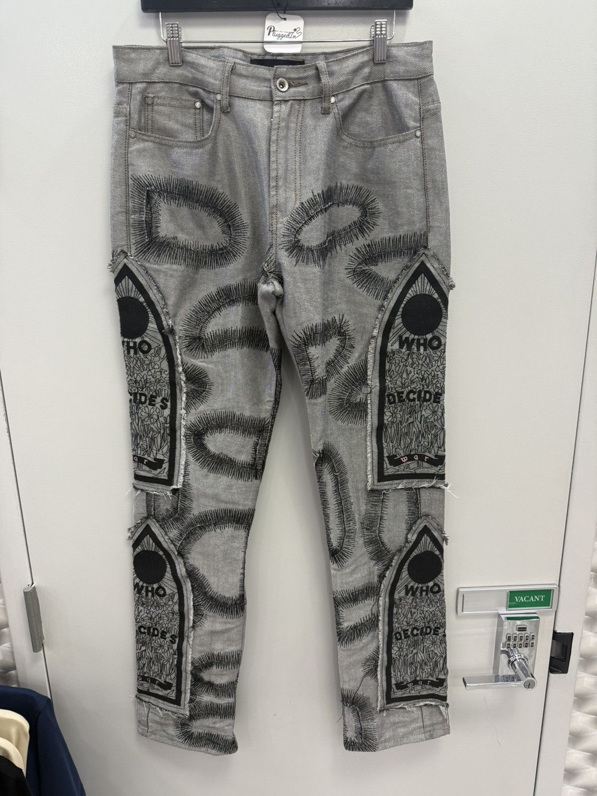 Who Decides War Who Decides War Vintage Grey Patch Jeans Size US 28 / EU 44 - 1 Thumbnail