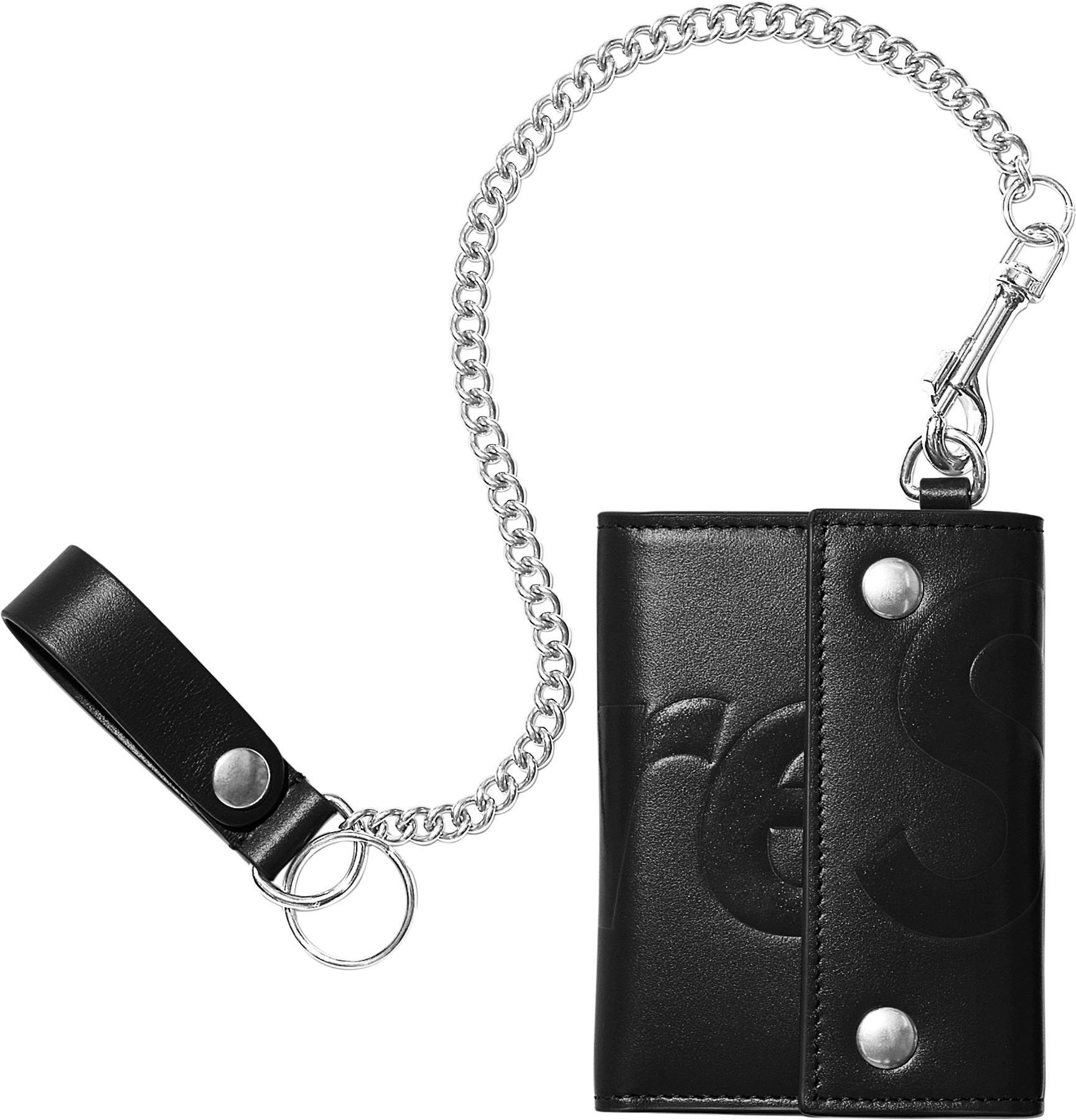 Supreme SUPREME Leather zip card holder Wallet black