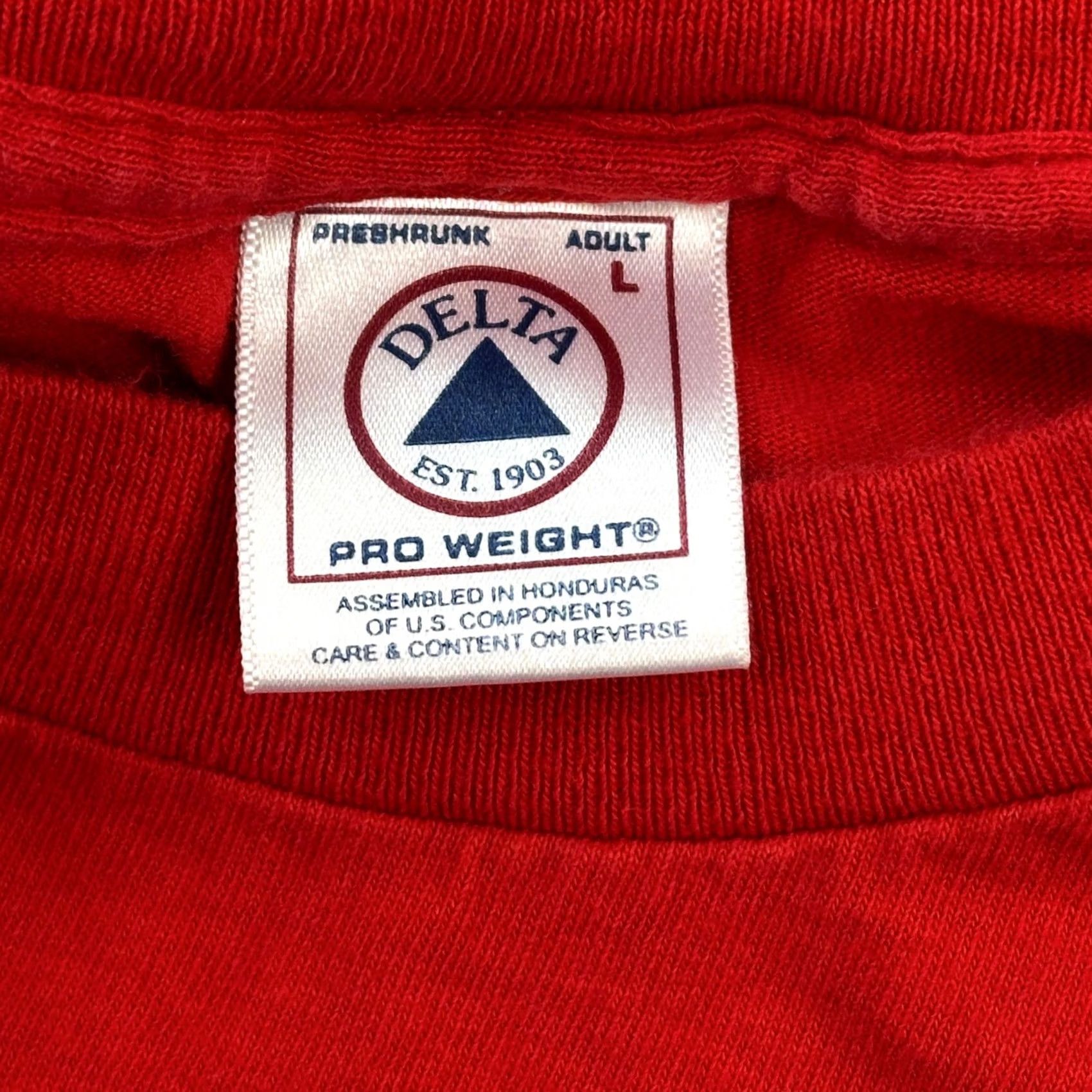 Delta Vintage Delta Pro Weight Shirt Mens Large Red 316 Oyster Bar NC Pocket Tee Y2K Size US L / EU 52-54 / 3 - 3 Thumbnail