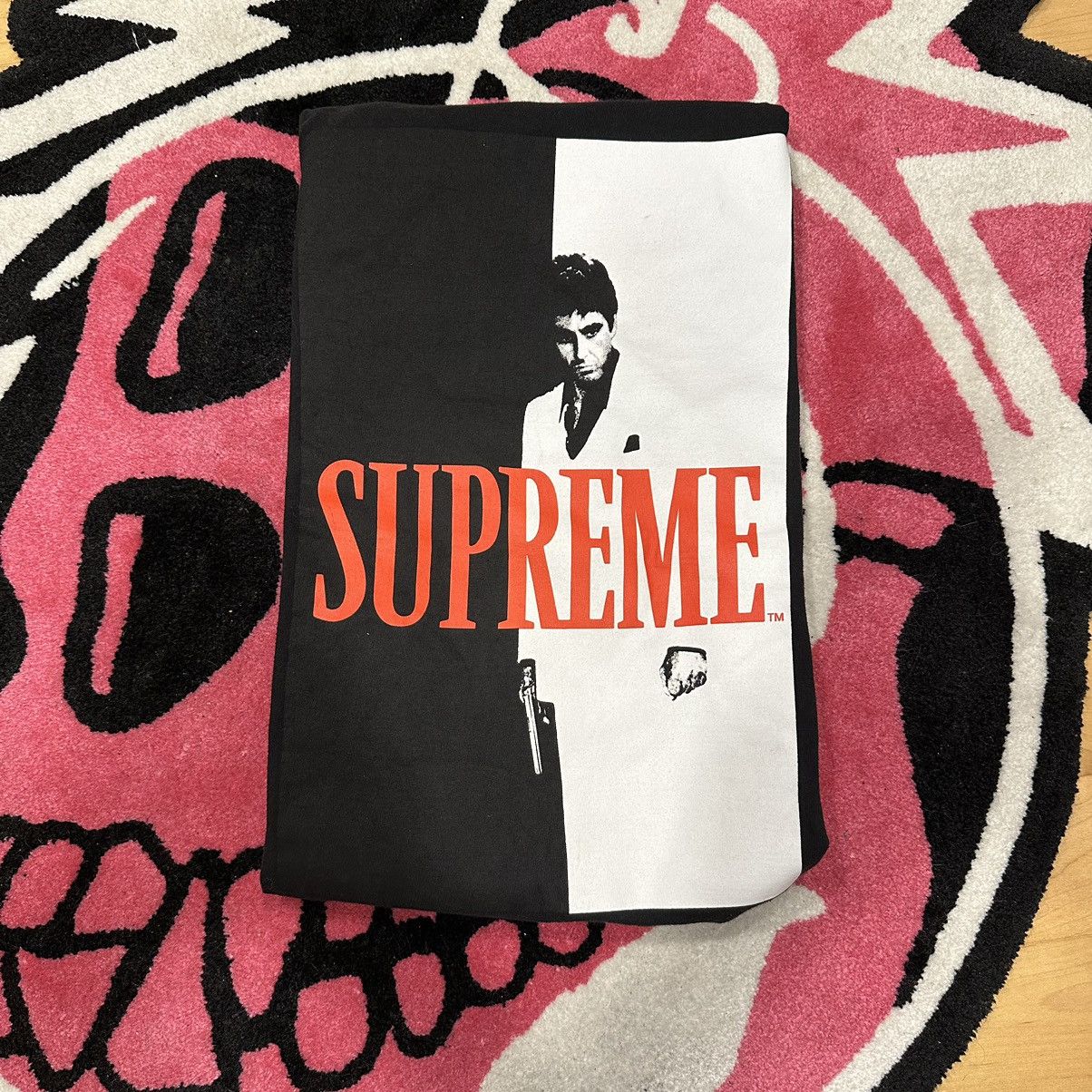 image of Supreme Scarface Split T-Shirt Black 2017, Men's (Size XL)