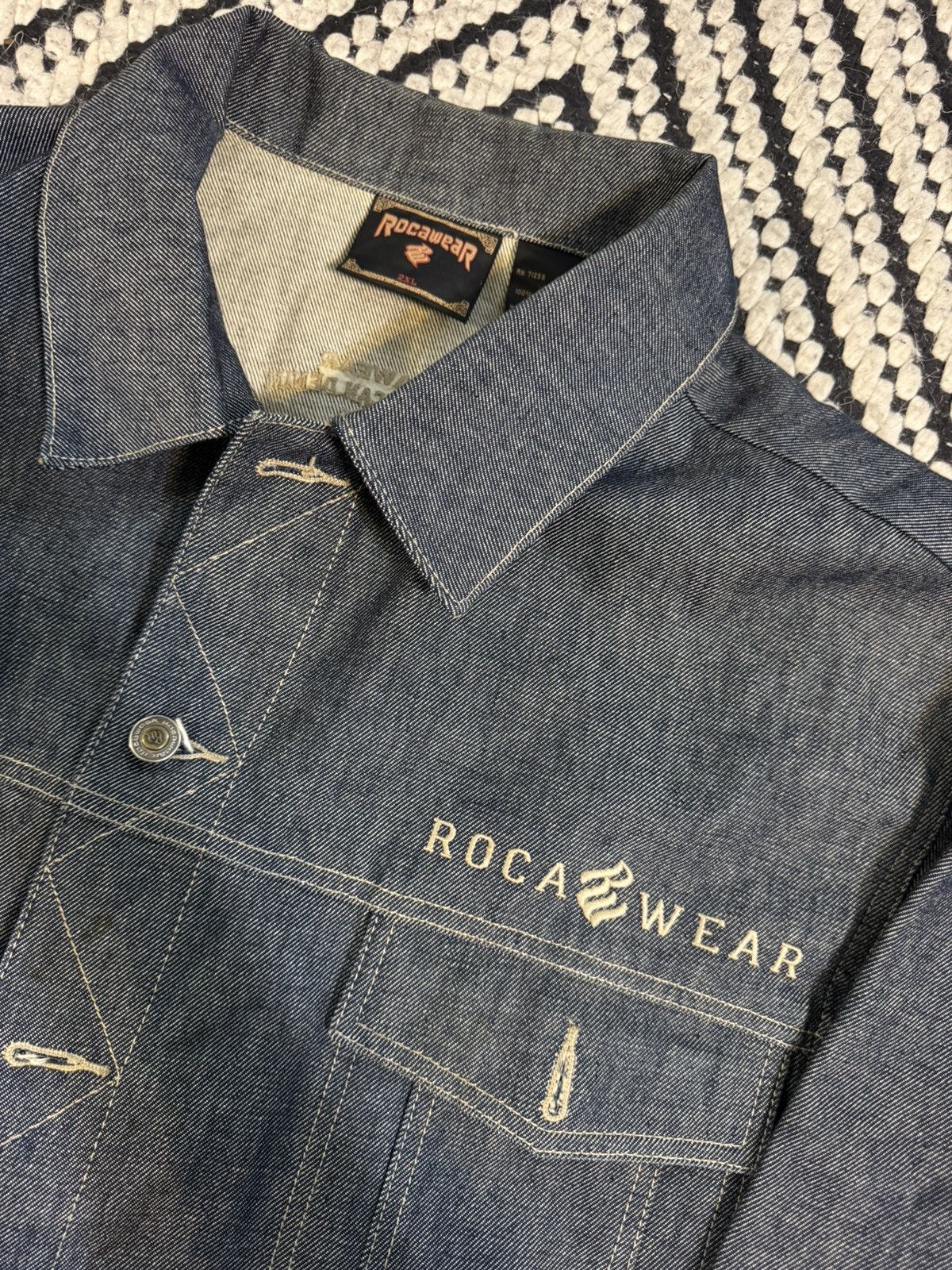 Rocawear Vintage Rare Roca Wear Men’s 2XL Twill Black Denim Jacket Size US XXL / EU 58 / 5 - 2 Thumbnail