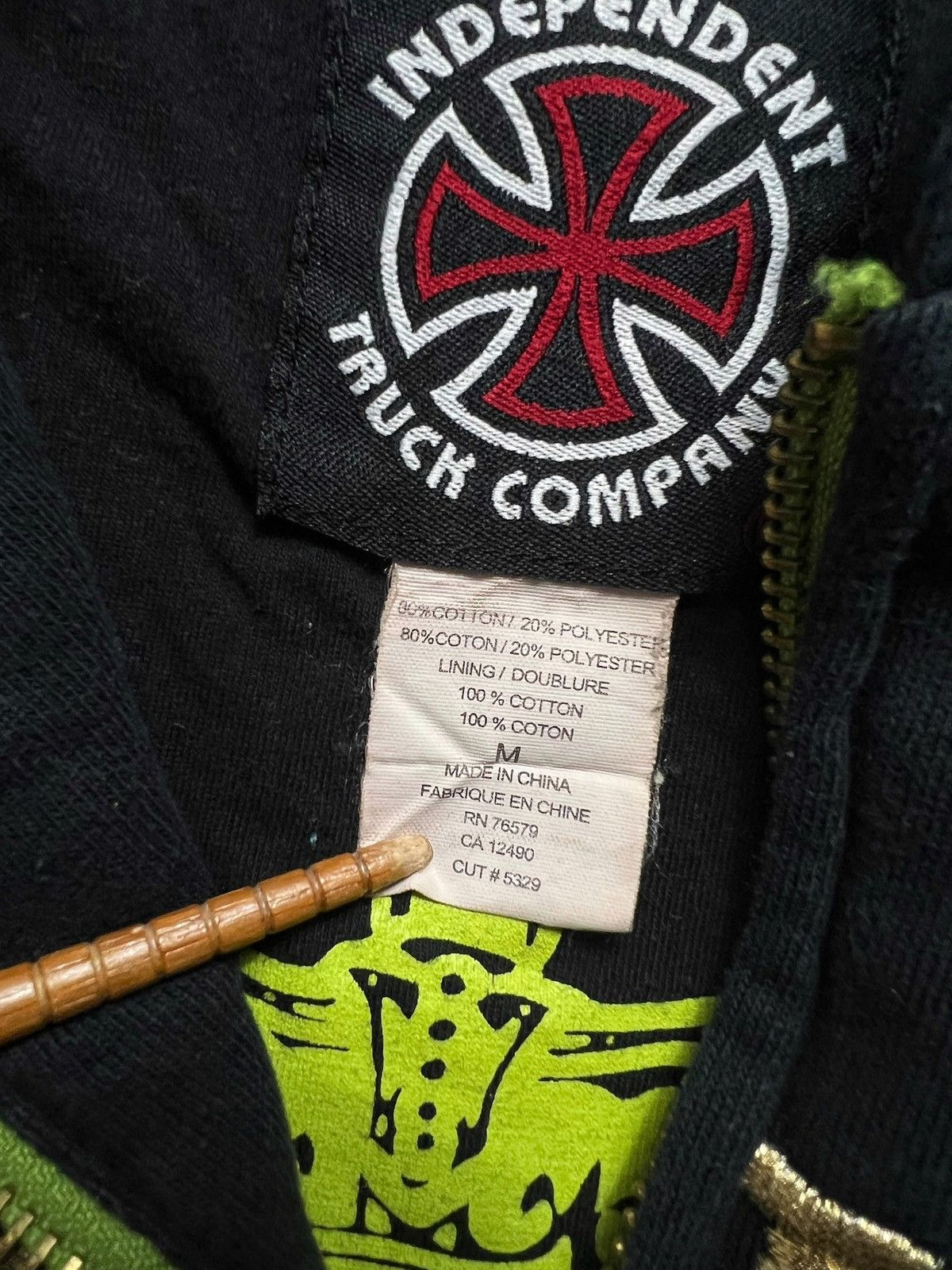 Independent Truck Co. Independent Trucks full zip hoodie big logo – streetwear rap Size US M / EU 48-50 / 2 - 8 Thumbnail