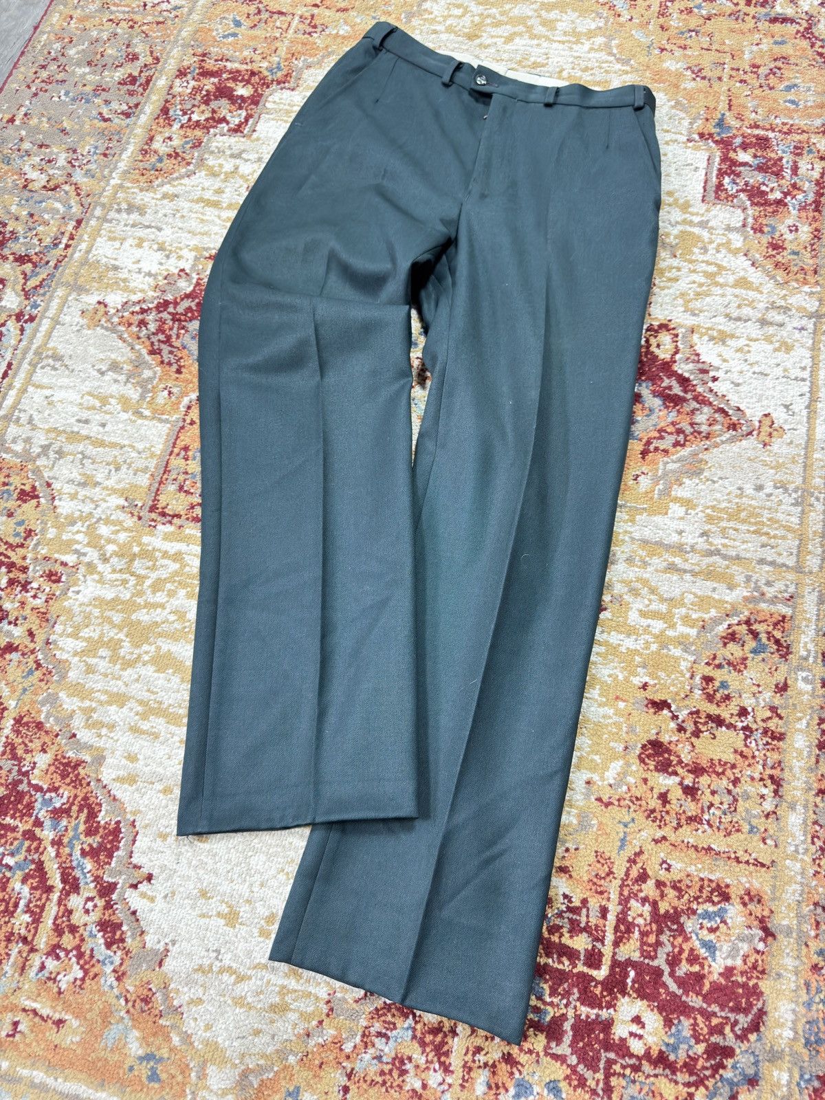 1980s Wool Suit Pants Baggy Trousers Blend Balenciaga Rick