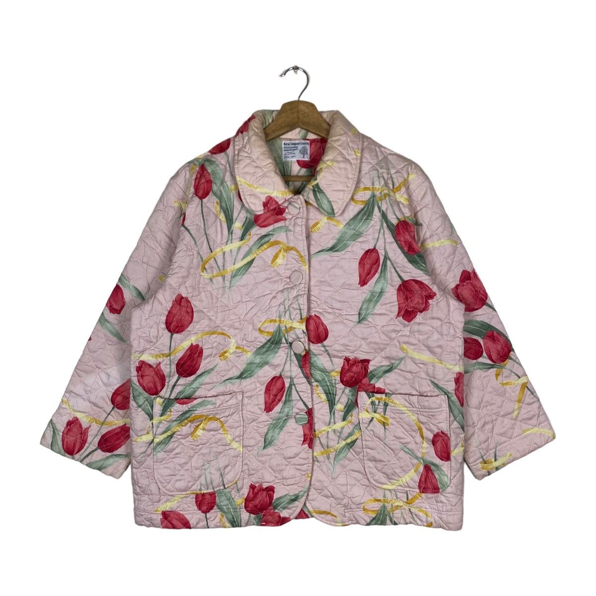 image of Vintage Narue Company Limited Flower Design Hidden Flat in Pink, Women's (Size Large)