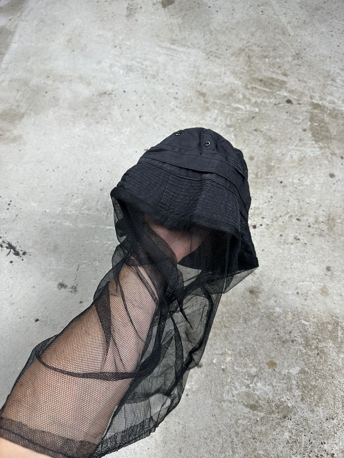 Japanese Brand × Vintage Vintage Y2K Black Mesh Bucket Hat Size ONE SIZE - 2 Thumbnail