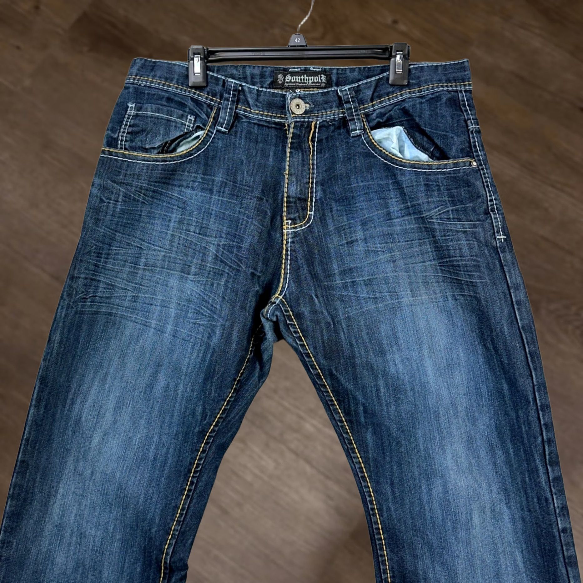 Southpole Southpole Y2K Baggy Jeans 38 Blue Distressed 5 Pockets Denim Pants Mens Straight Jeans Size US 38 / EU 54 - 1 Thumbnail