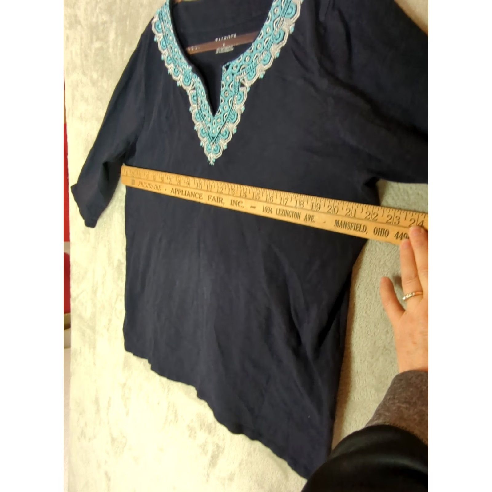 Talbots Talbots Womens XL 3/4 Sleeve Embroidered T Shirt Blouse Tunic Blues Boho Casual Tunic Womens XL Blue Emroidered Shirt Blouse Tunic Size XL / US 12-14 / IT 48-50 - 7 Thumbnail