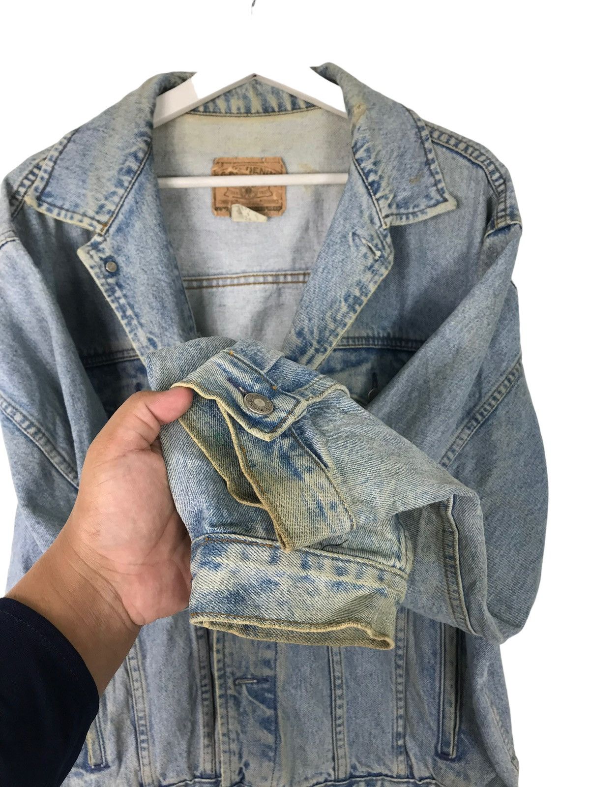 Gap 💥 1990s VINTAGE GAP FLARE DYED DENIM TRUCKER JACKET Size US L / EU 52-54 / 3 - 9 Thumbnail