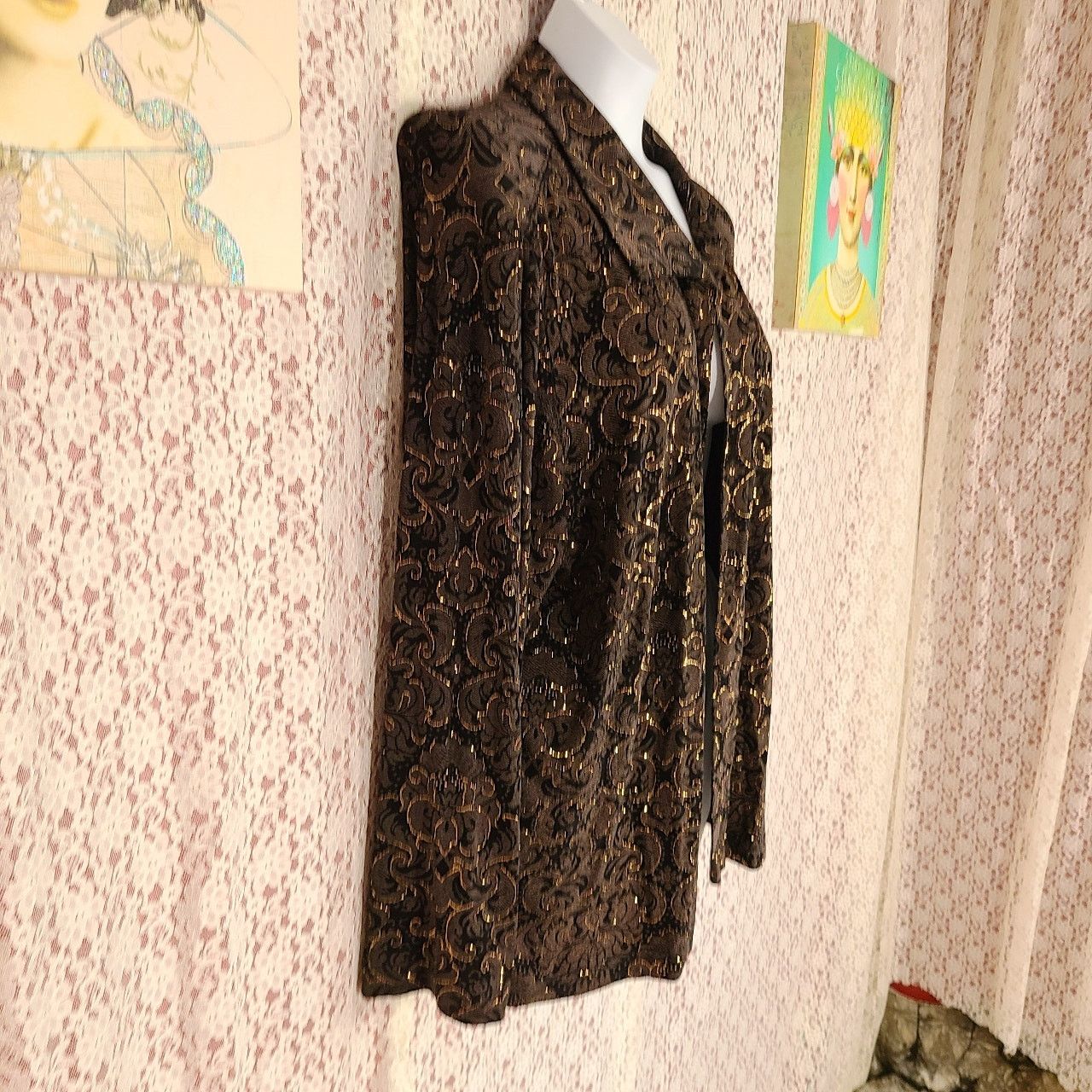 Vintage Vintage 90s Vicki vi glitter filigree cardigan 2x Size XXL / US 16-18 / IT 52-54 - 2 Thumbnail