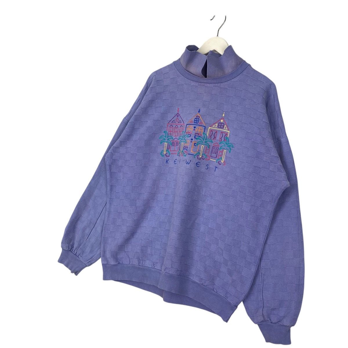 Designer × Vintage Vintage Crazy Shirt Embroidered Sweatshirt Purple Size L / US 10 / IT 46 - 2 Thumbnail