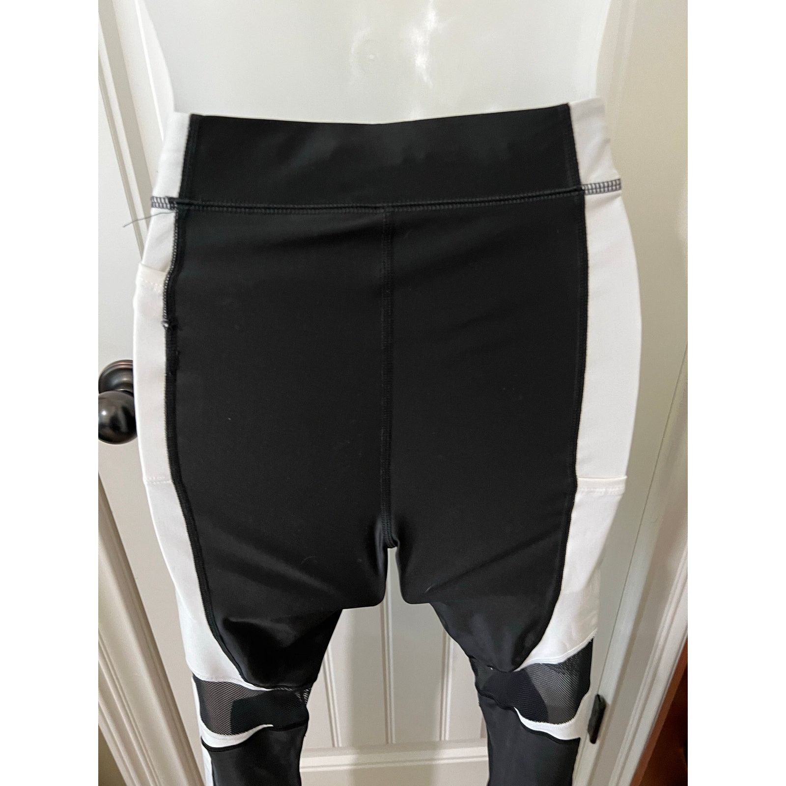 Nike Colorblock Performance Running Tights Black/White Mid Rise Size 25" / US 0 / IT 36 - 13 Thumbnail