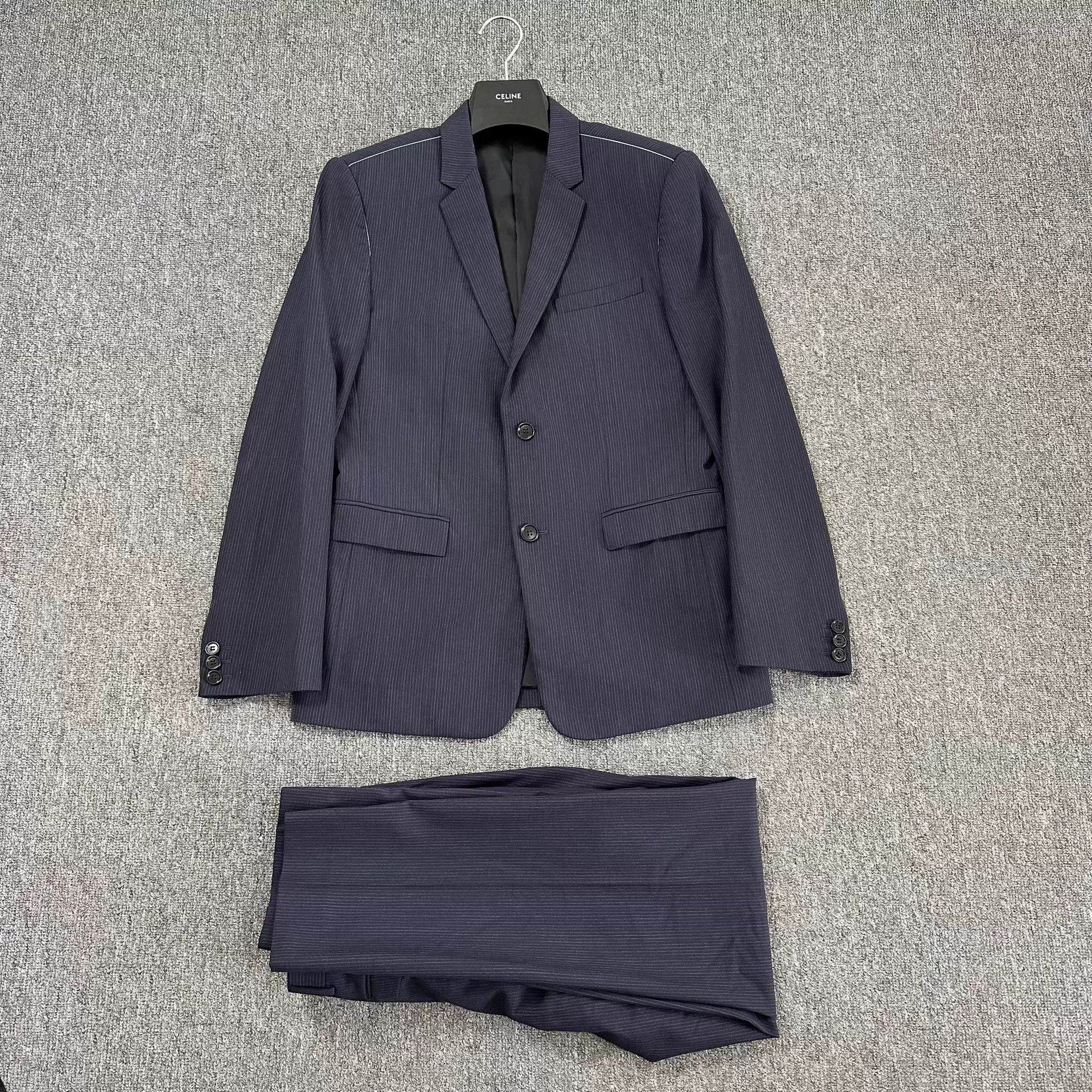Dior navy pinstripe notch lapel double-breasted suit