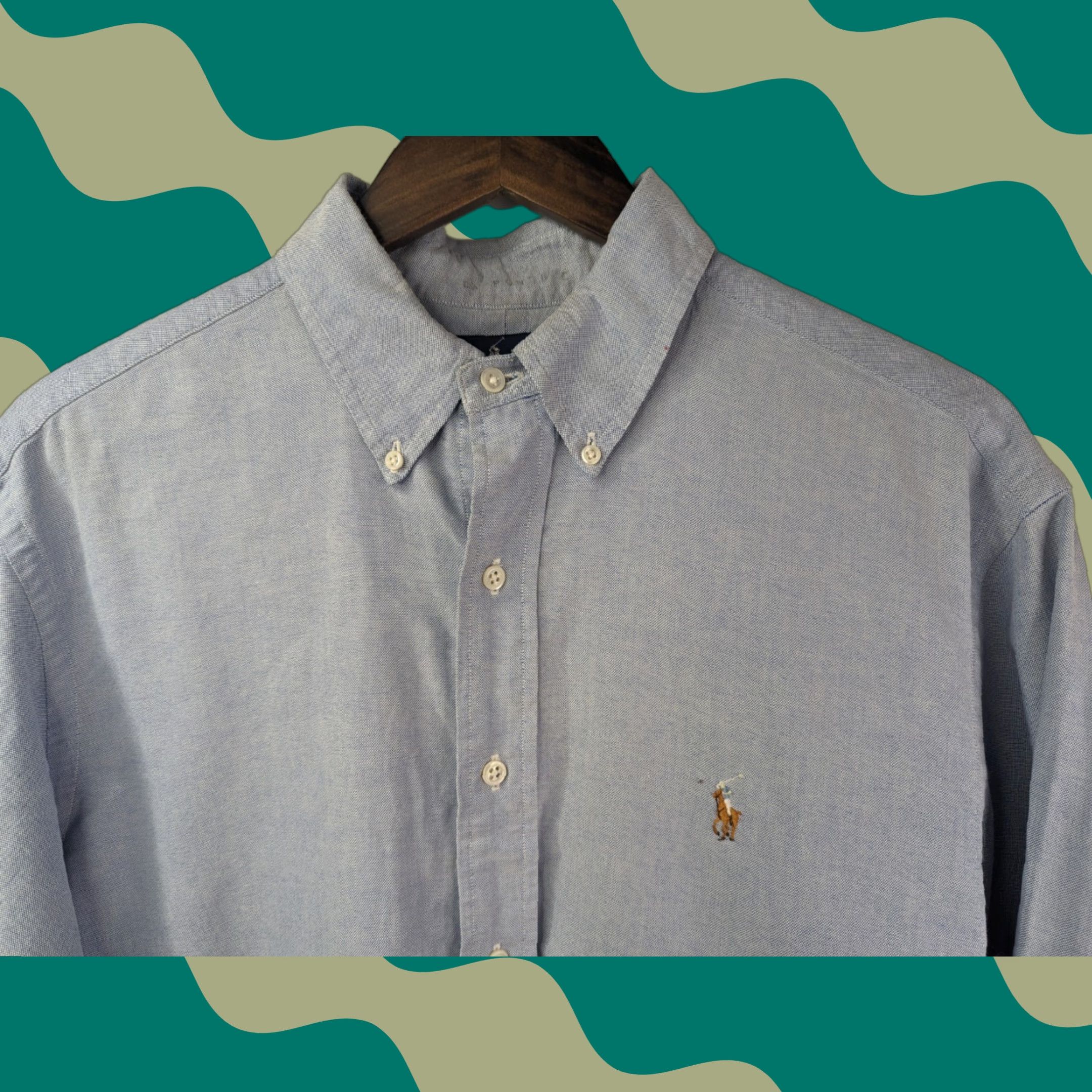 Ralph Lauren Ralph Lauren Shirt Men's 17-35 Button-Down Light Blue Chambray Long Sleeve Button-Up Collared cotton Classic Preppy Logo Embroidered Size US XL / EU 56 / 4 - 1 Thumbnail