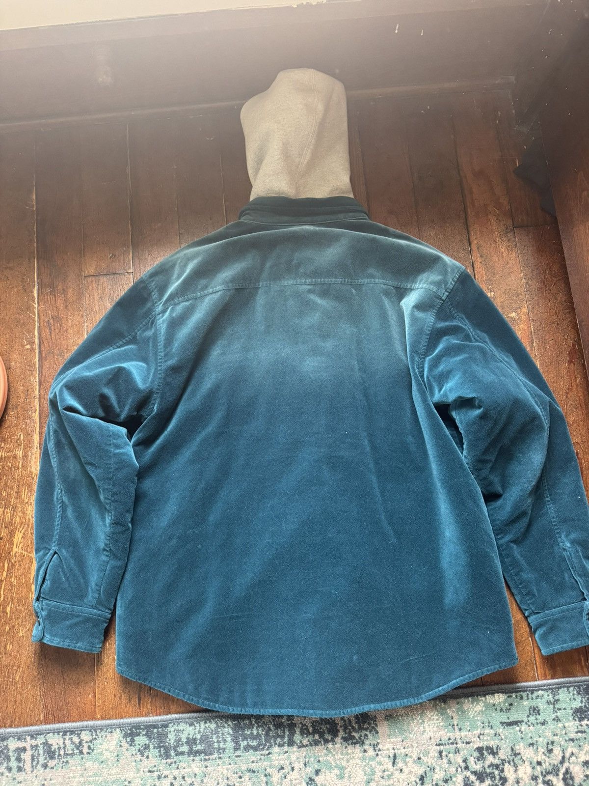Supreme Washed Velvet Quilted Hooded Shirt Jacket Size US L / EU 52-54 / 3 - 3 Thumbnail