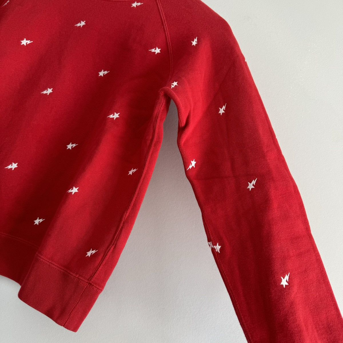 Bape × Nigo × Vintage Bape Sta Star Pattern Cropped Crewneck Sweatshirt Size XS / US 0-2 / IT 36-38 - 8 Thumbnail