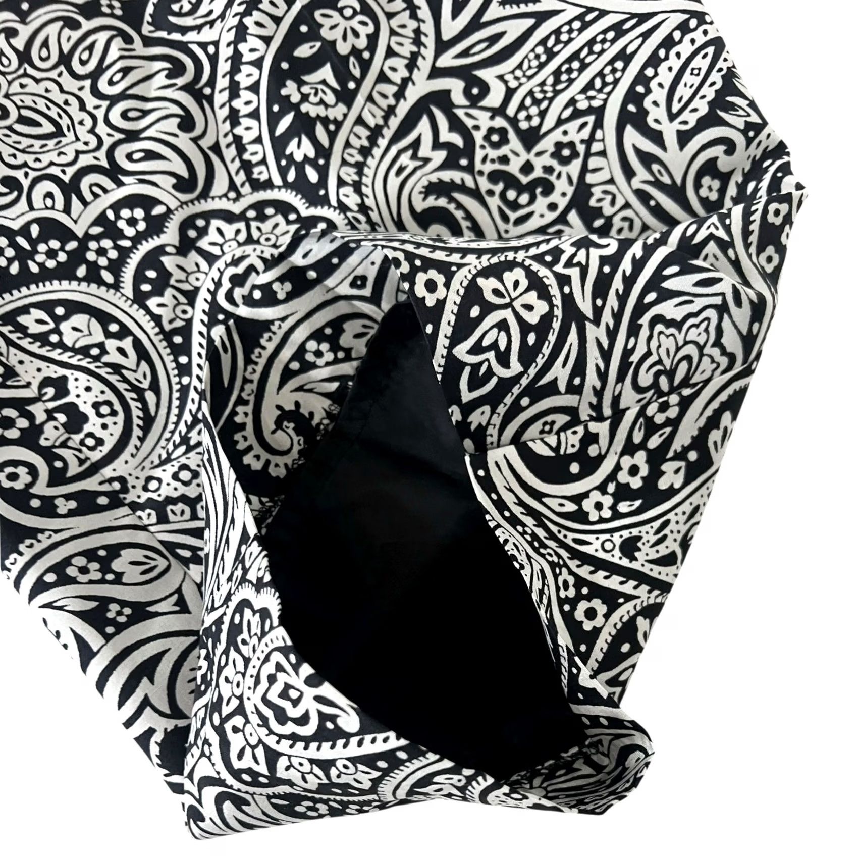 Vintage Hillary & Hanson Women’s Silk Pants Black White Paisley Print Lined Sz 16 Pants Womens Silk Paisley Print Plus Size 16 Black Womens Size 38" / US 16 / IT 52 - 5 Thumbnail