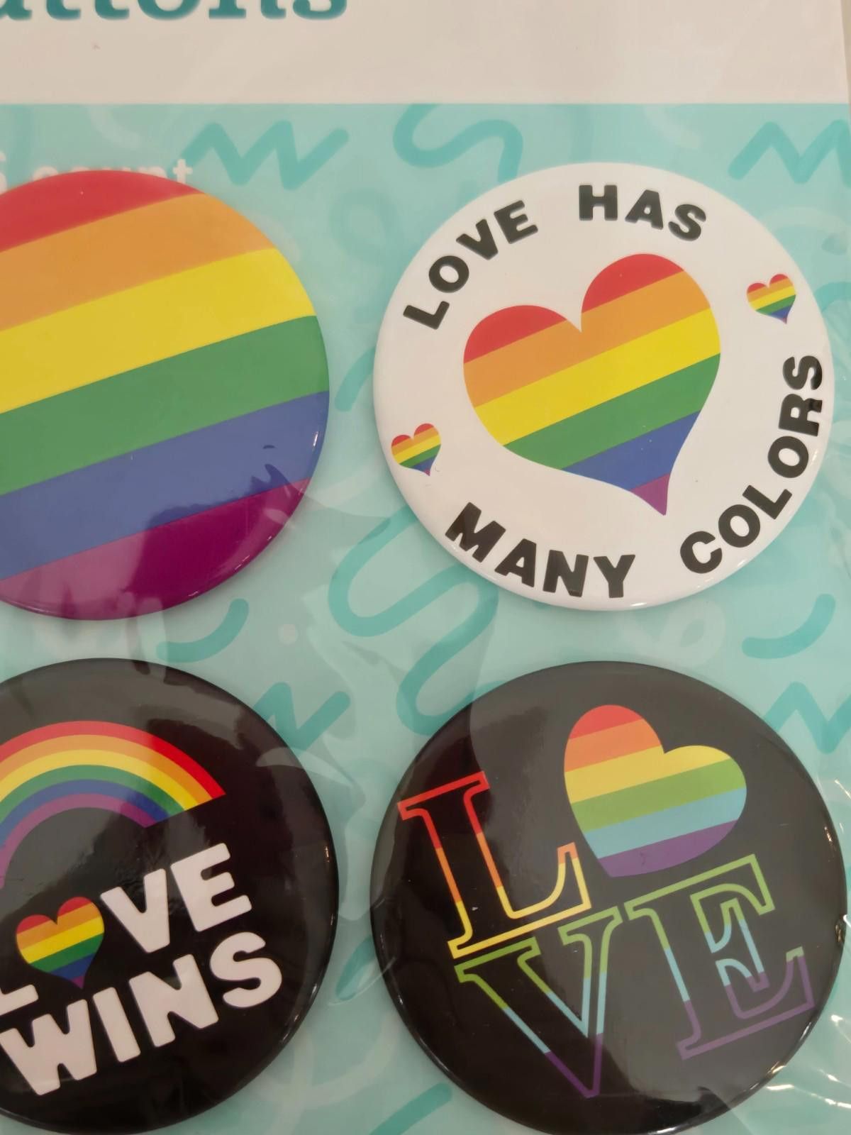 Other Meijer Buttons Set of 6 Rainbow Pride Love Wins Peace LGBTQ Size ONE SIZE - 3 Thumbnail