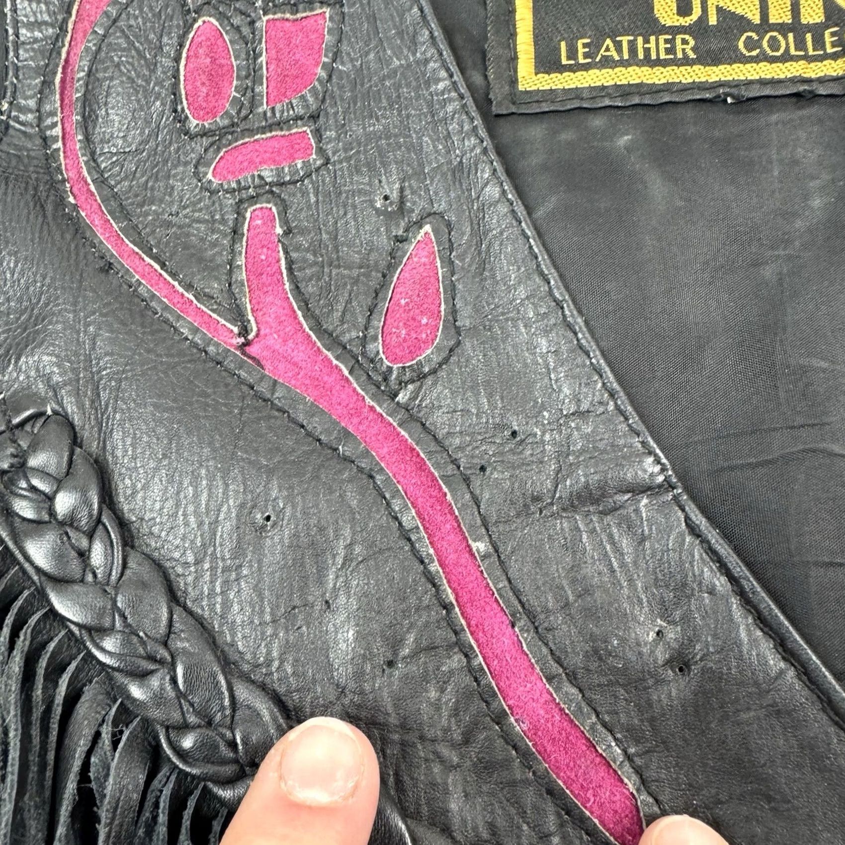 Vintage VINTAGE Unik Leather Biker Vest Womens Medium Motorcycle Jacket 90s Black Slim Solid Snap Knits? Size M / US 6-8 / IT 42-44 - 4 Thumbnail