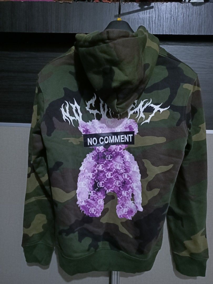 No comment camo hoodie streetwear
