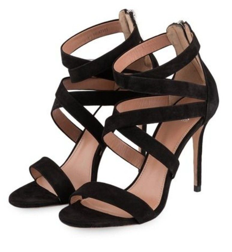 Hugo Boss BOSS Hugo Boos GRACE Black Suede Sandals Heels 38/7.5 Size US 7.5 / IT 37.5 - 2 Thumbnail