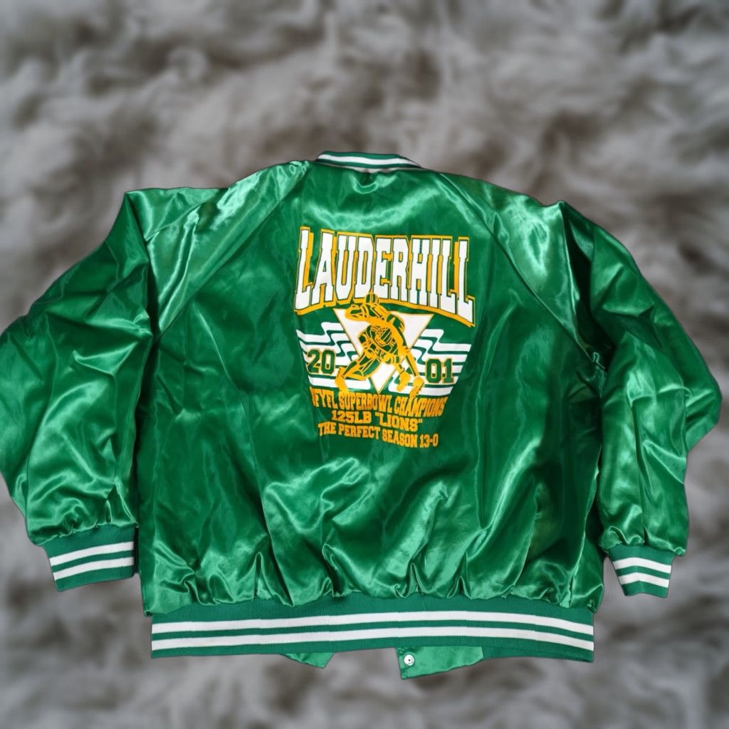 Vintage VINTAGE Lauderhill High School Football Jacket Mens 2XL Green 2001 Varsity Jacket Pockets Logo Button Casual Sports School Winter/All Seasons Men Size US XXL / EU 58 / 5 - 1 Thumbnail