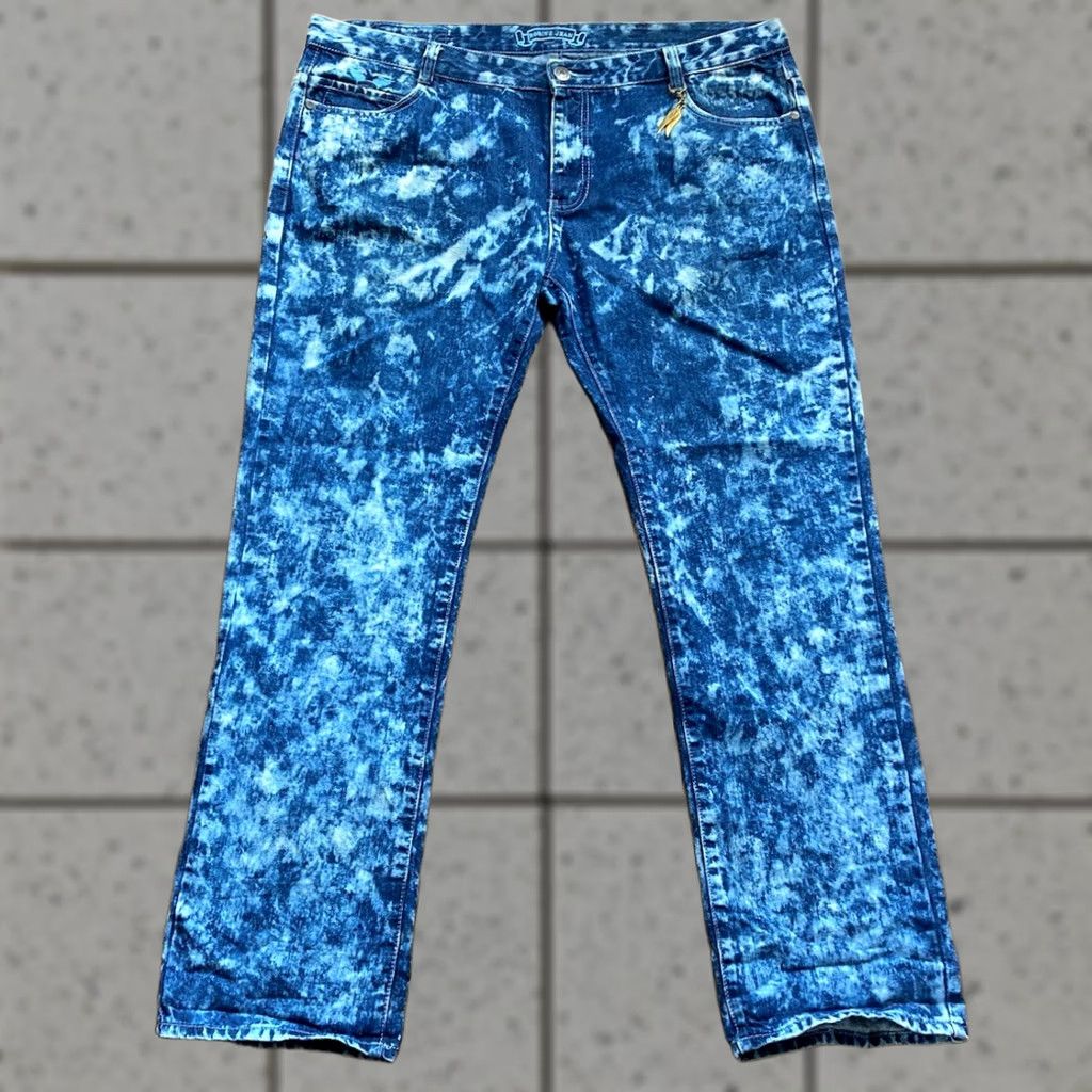 Vintage Robins Jeans Mens 42 Embellished Studded Long Flap Pocket Blue Acid Wash Denim Jeans 5-Pocket Design Straight Mens Size US 42 / EU 58 - 1 Thumbnail