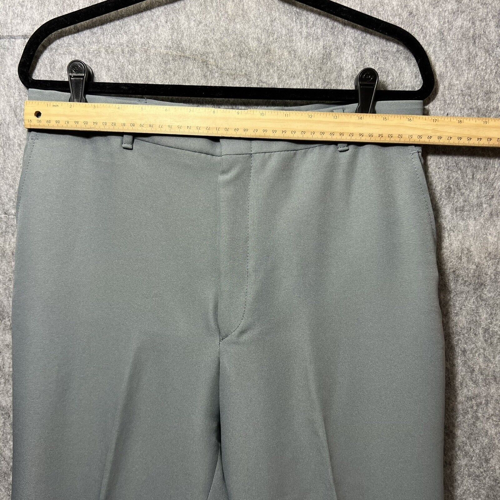 Vintage Vintage Slacks Mens 34x31 Gray Flat Front Dress Pants Talon Size US 34 / EU 50 - 2 Thumbnail