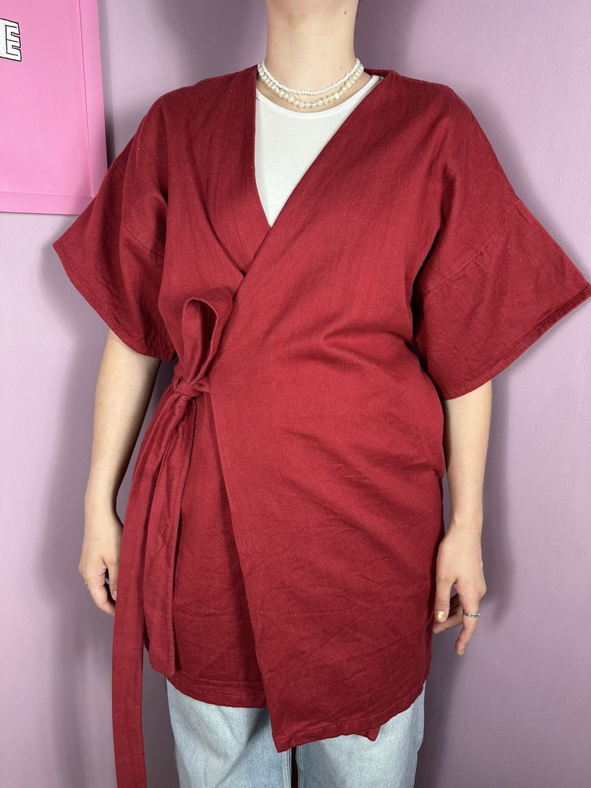 Other Moeon Studio Organic Cotton Classic Kimono Jacket Red Size S / US 4 / IT 40 - 2 Thumbnail