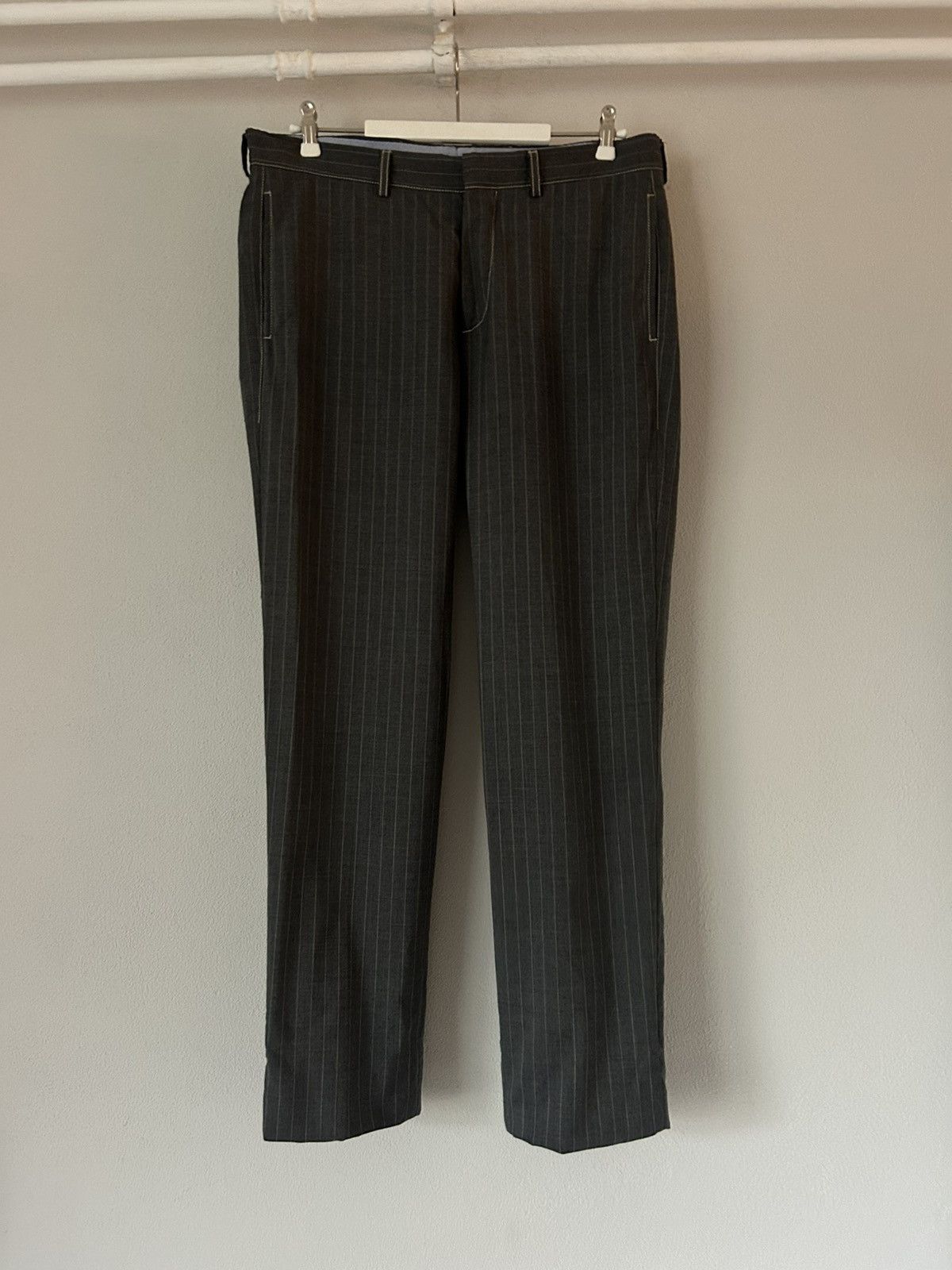 Brunello Cucinelli Brunello Cucinelli Pinstripe Wool Pants Size US 32 / EU 48 - 2 Thumbnail