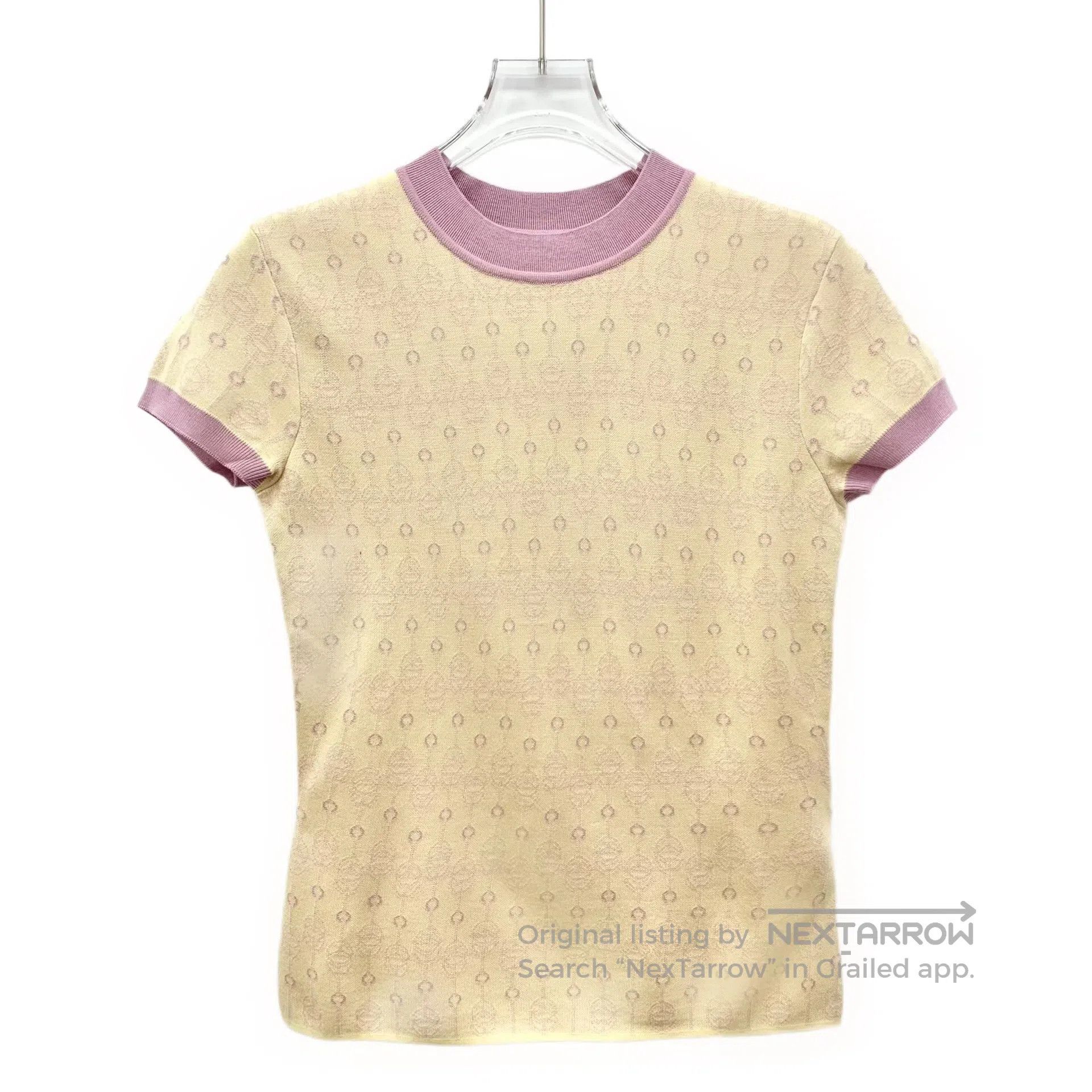 Hermes Hermes Yellow Buckle Embroidered Mulberry Silk Short Sleev Size XS / US 0-2 / IT 36-38 - 1 Thumbnail