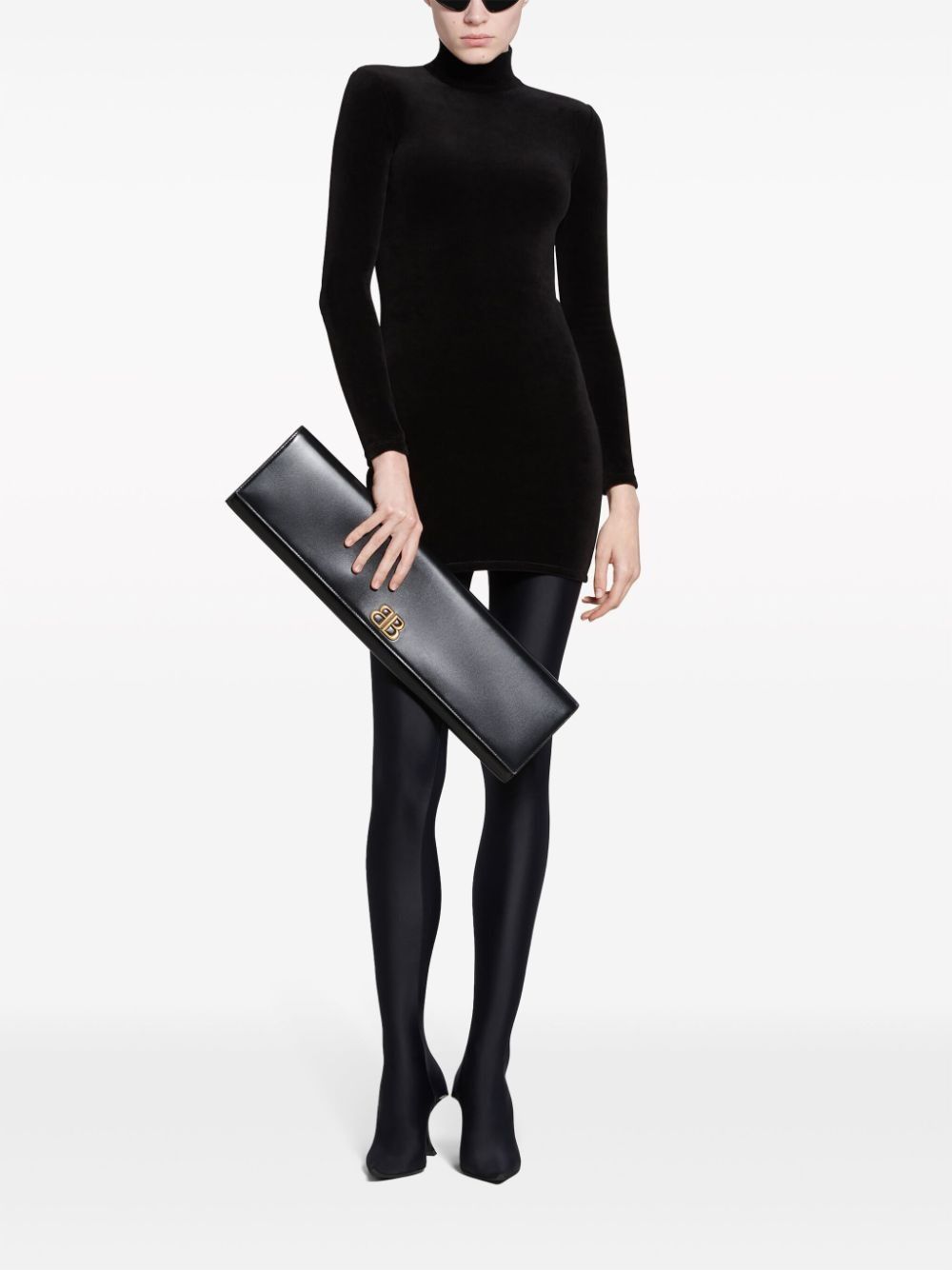 Balenciaga o1mt1gz0125 Handwritten Turtleneck Dress in Black Size XL / US 12-14 / IT 48-50 - 2 Thumbnail