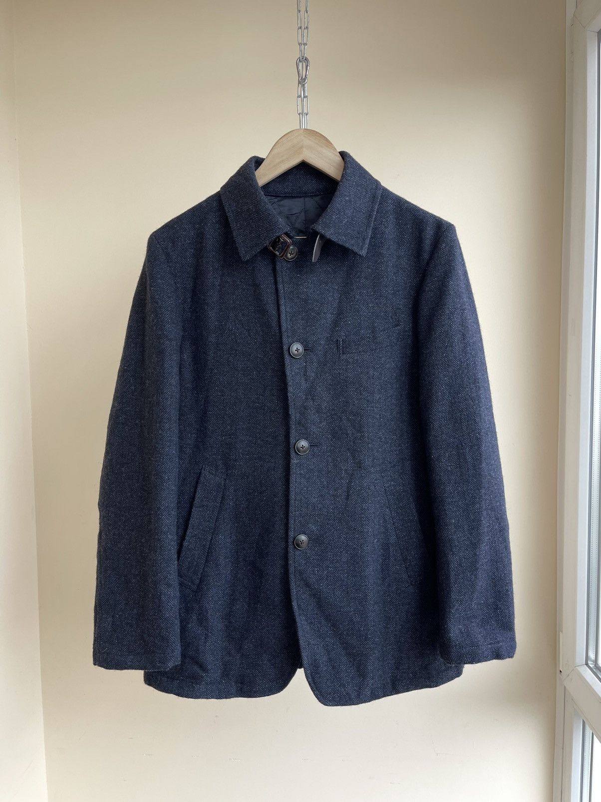 Comme Ca Ism Comme Ca Ism Herringbone Tweed Wool Blend Half Coat Size US S / EU 44-46 / 1 - 1 Thumbnail