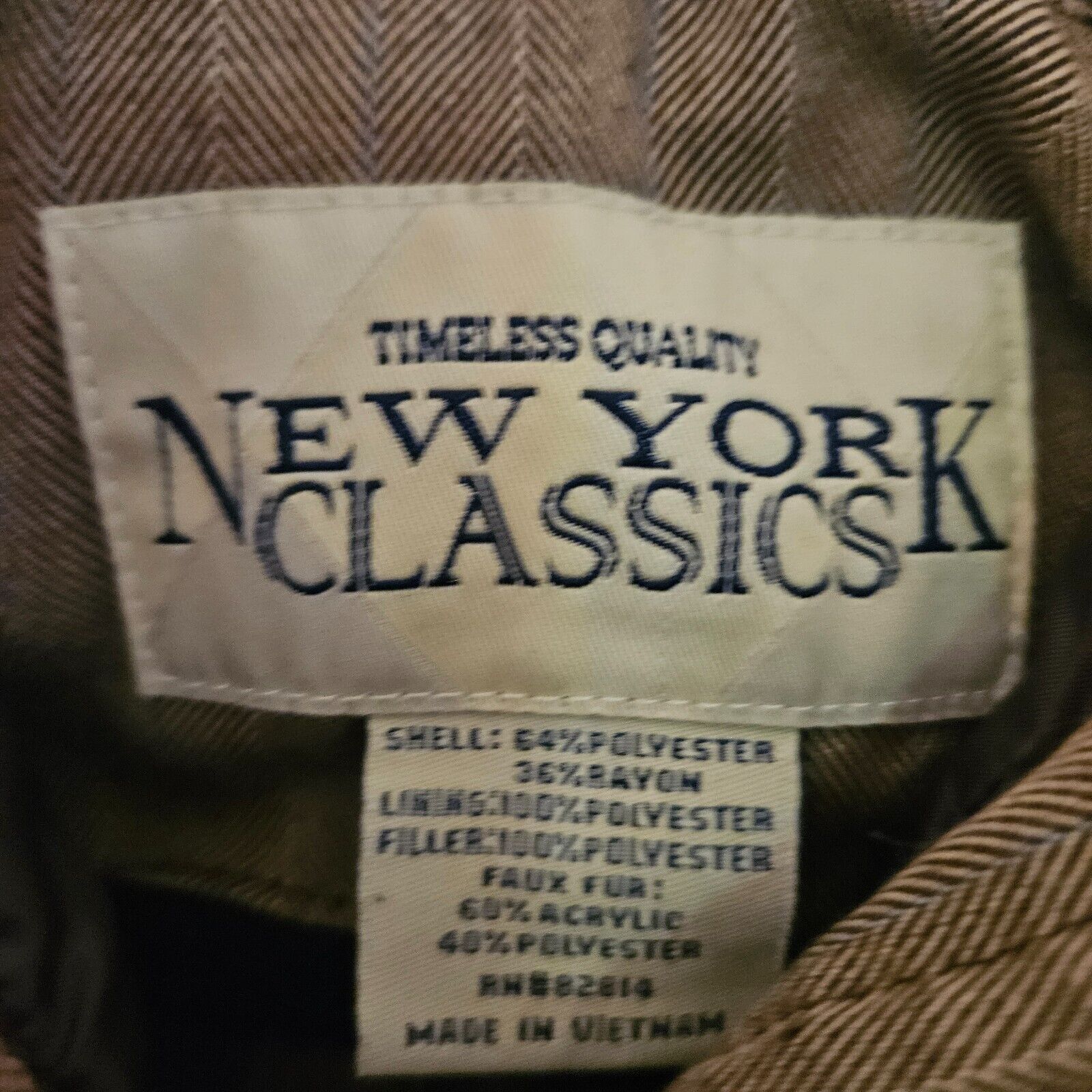 Other New York Classics Herringbone Vest Jacket w/ Fur Hood--Med-- Size M / US 6-8 / IT 42-44 - 4 Thumbnail
