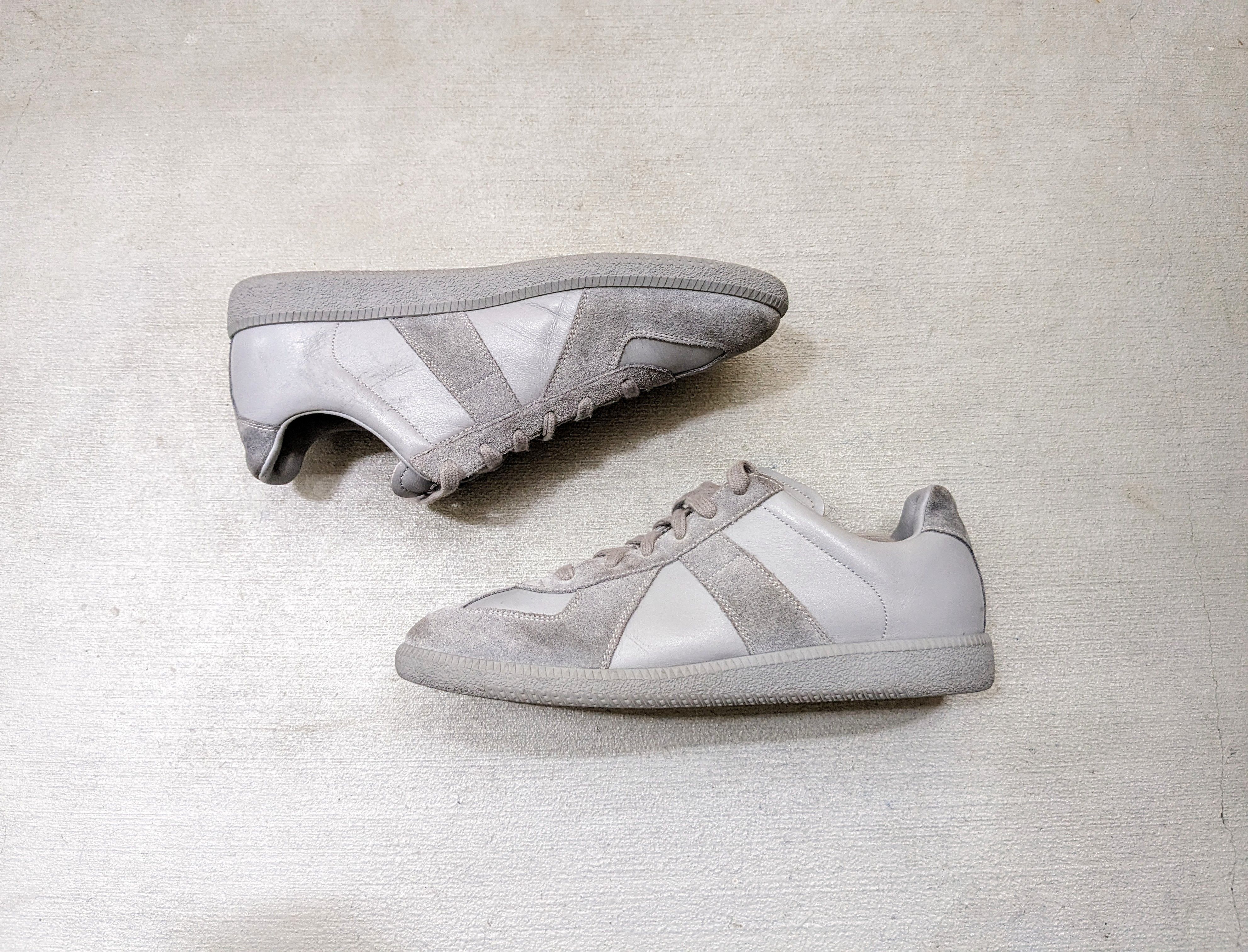 Pre-owned Maison Margiela Gat Replica Gray Size 9 42 Low Top Suede Shoes In Grey