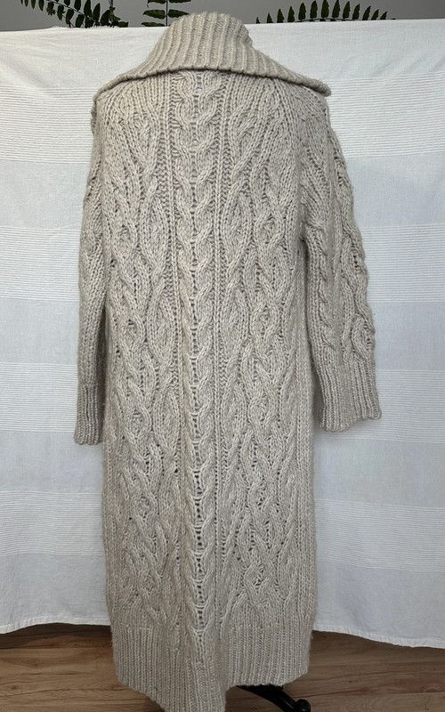 Zara Long Sweater coat Cardigan Beige Thick oversize cozi Size L / US 10 / IT 46 - 6 Thumbnail