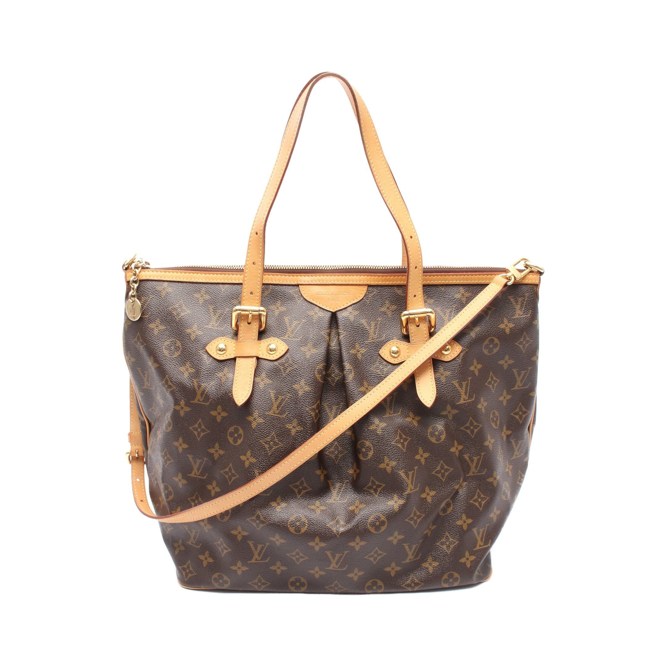 Louis Vuitton Palermo Gm Monogram Shoulder Bag Leather Brown, Women's