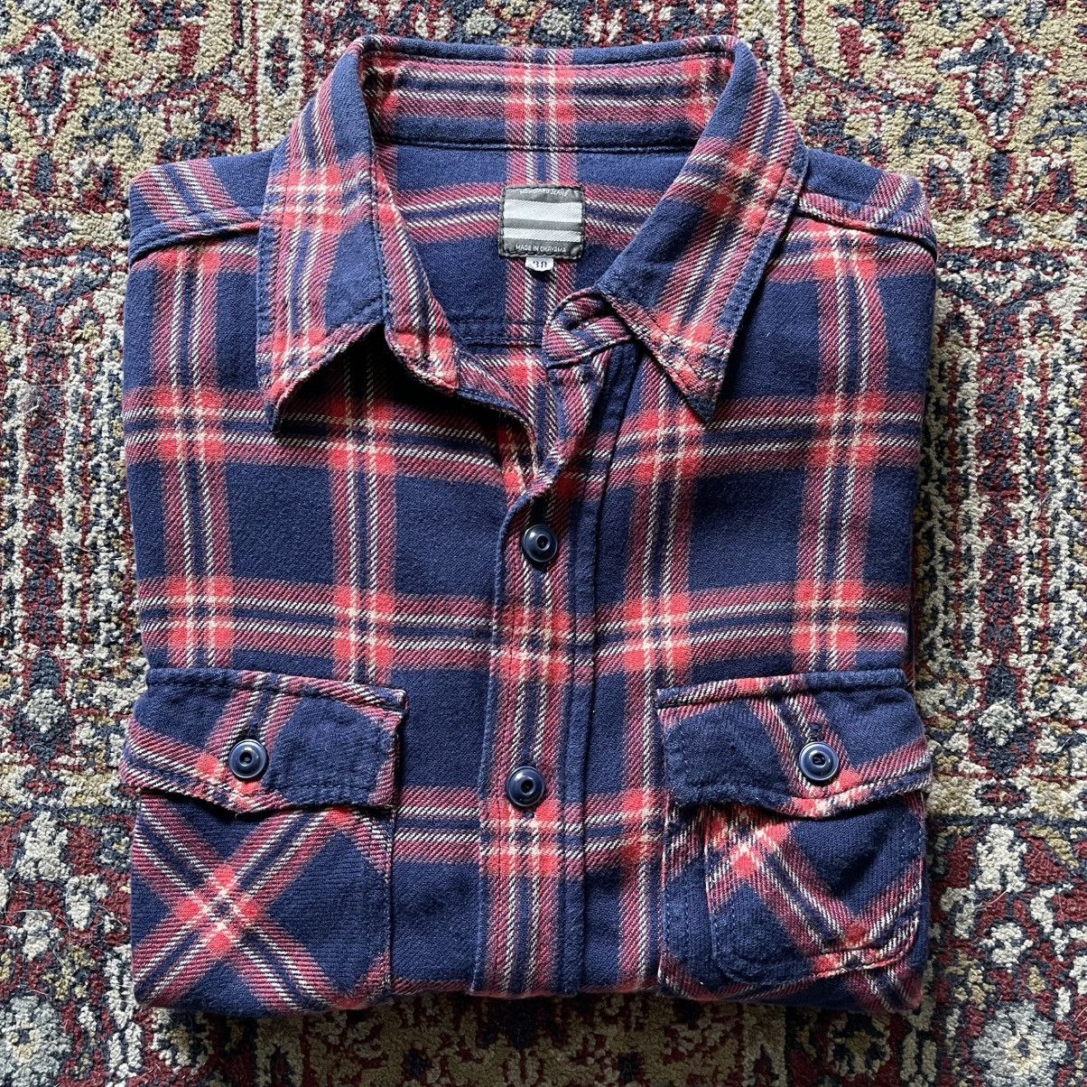 Japanese Brand Momotaro Japan medium-weight flannel shirt blue size 38 Size US S / EU 44-46 / 1 - 2 Thumbnail