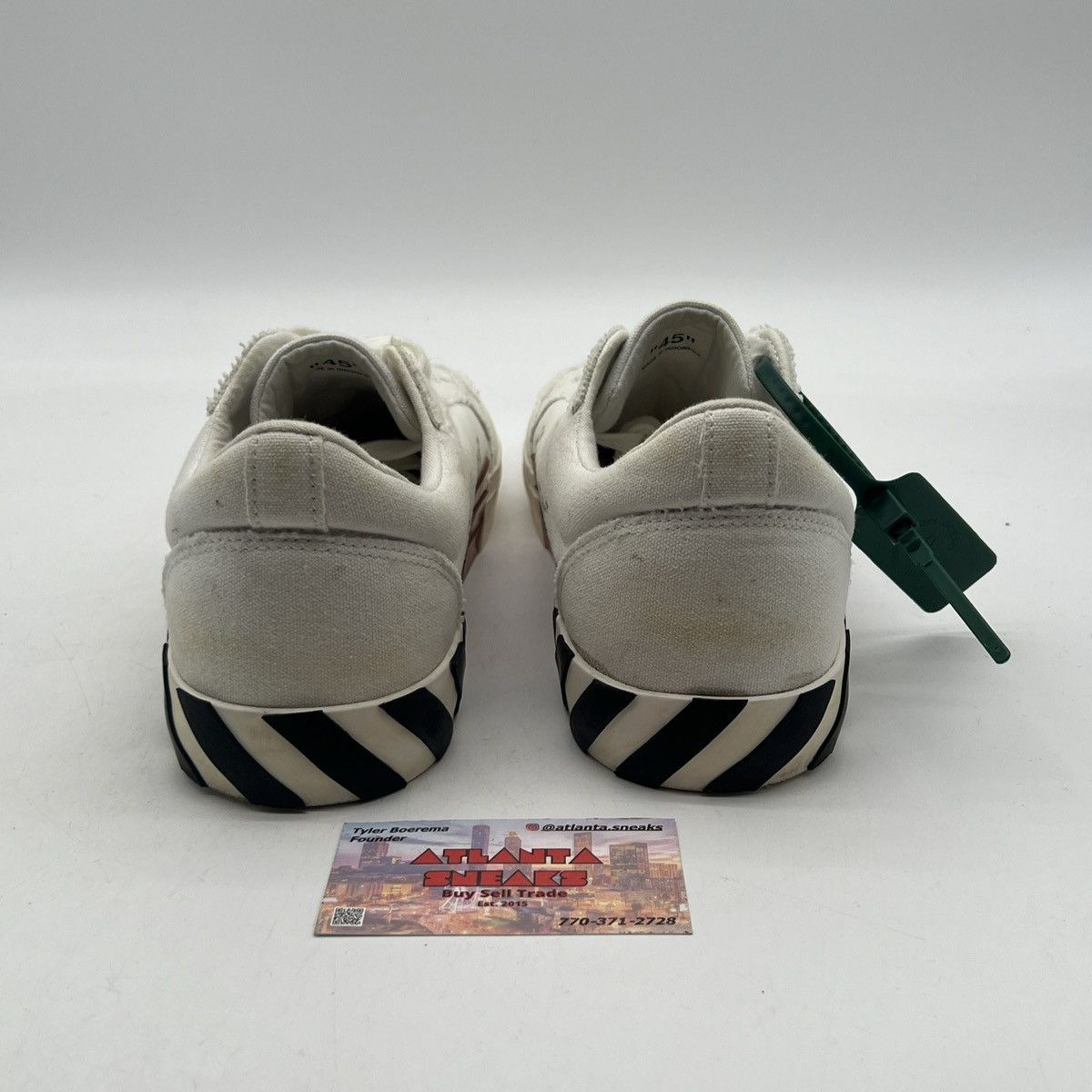 Off-White Off white vulc sneaker white navy Size US 12 / EU 45 - 3 Thumbnail