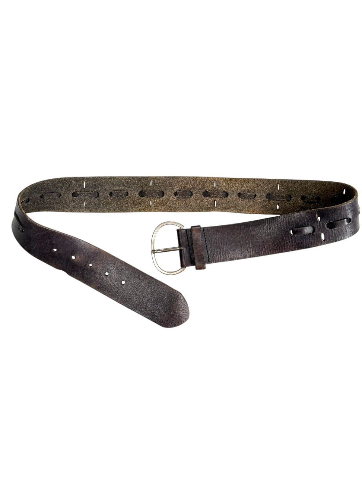 Japanese Brand Vintage Leather belt Avantgarde Kmrii Number Nine style Size ONE SIZE - 2 Thumbnail