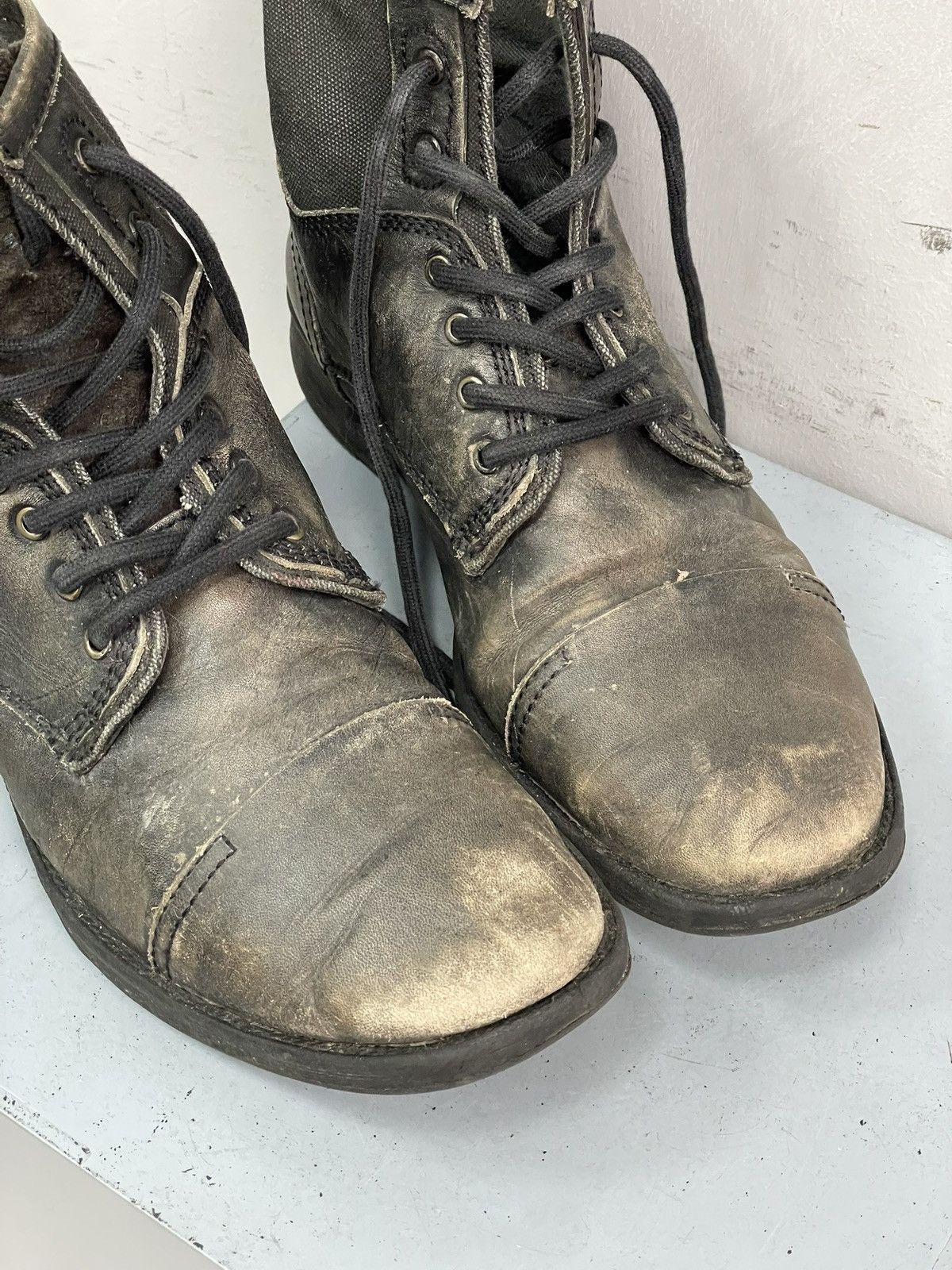 Hedi Slimane Vintage Brown Military Lace Up Leather Boots 90s guidi style Size US 9 / EU 42 - 9 Thumbnail