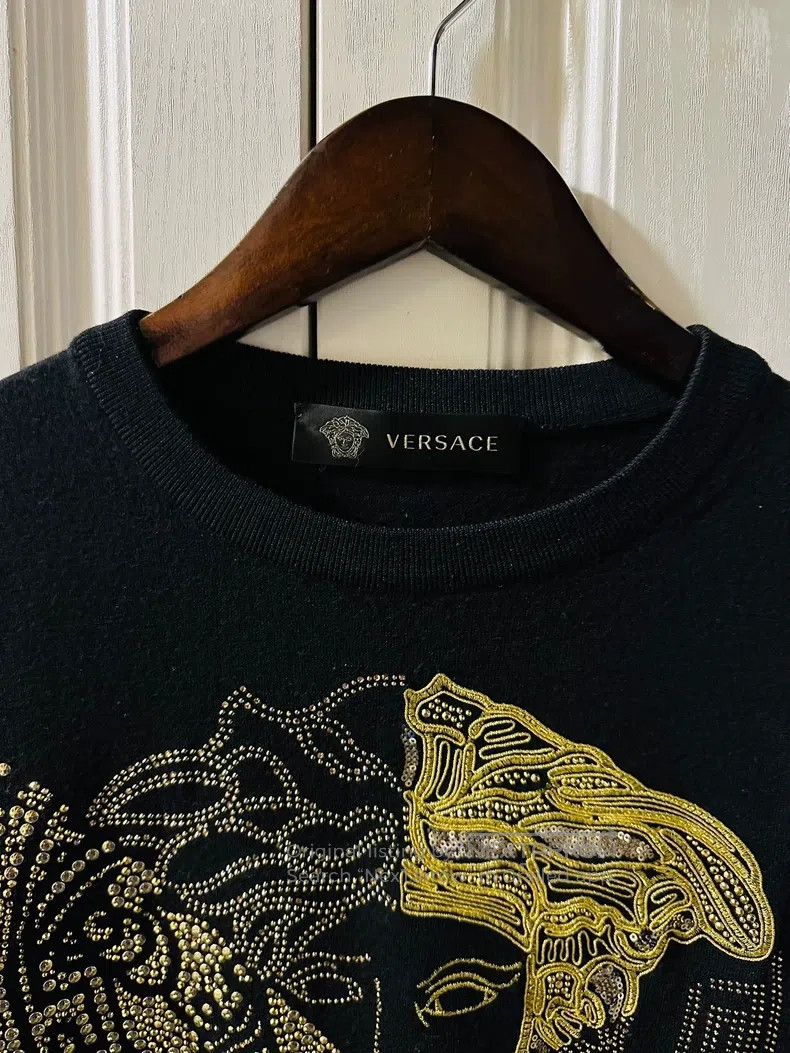 Versace Versace Gold thread embroidered Medusa cardigan Size M / US 6-8 / IT 42-44 - 5 Thumbnail