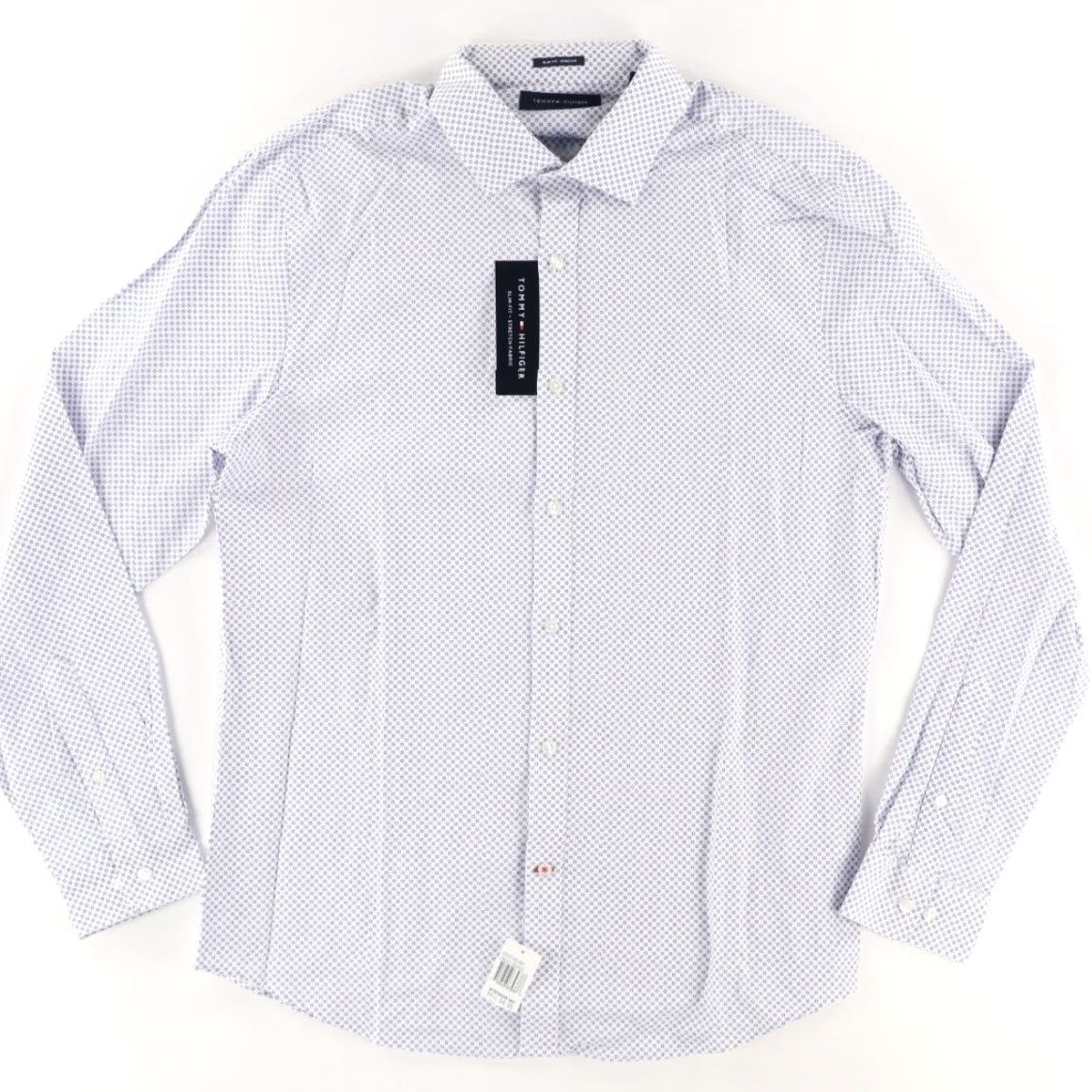 Tommy Hilfiger Tommy Hilfiger Slim Fit Dress Stretch Long Sleeve Button Up Shirt White Men's L Size 42R - 4 Thumbnail