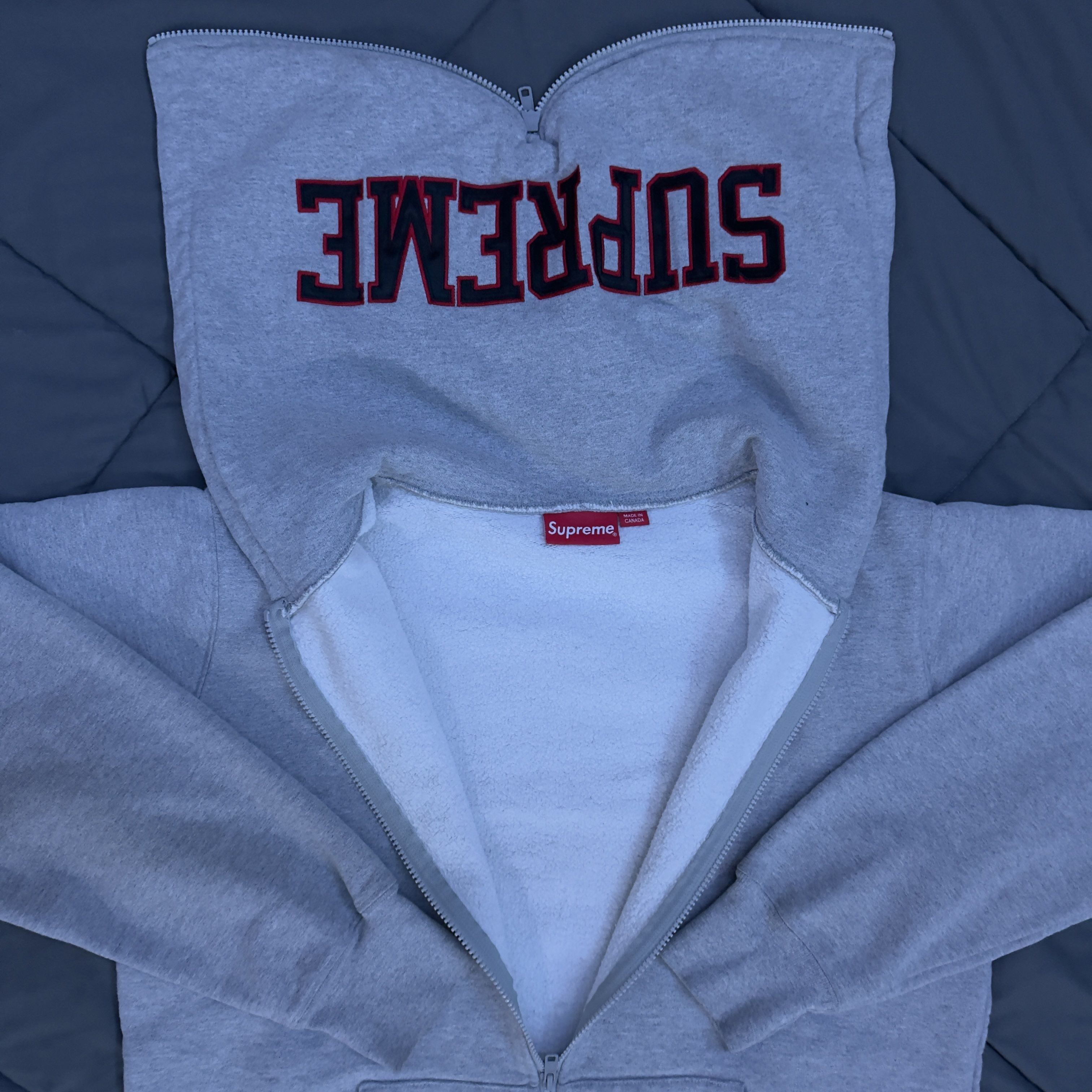 Supreme Supreme Split Hood Zip-Up Grey size Large Size US L / EU 52-54 / 3 - 4 Thumbnail